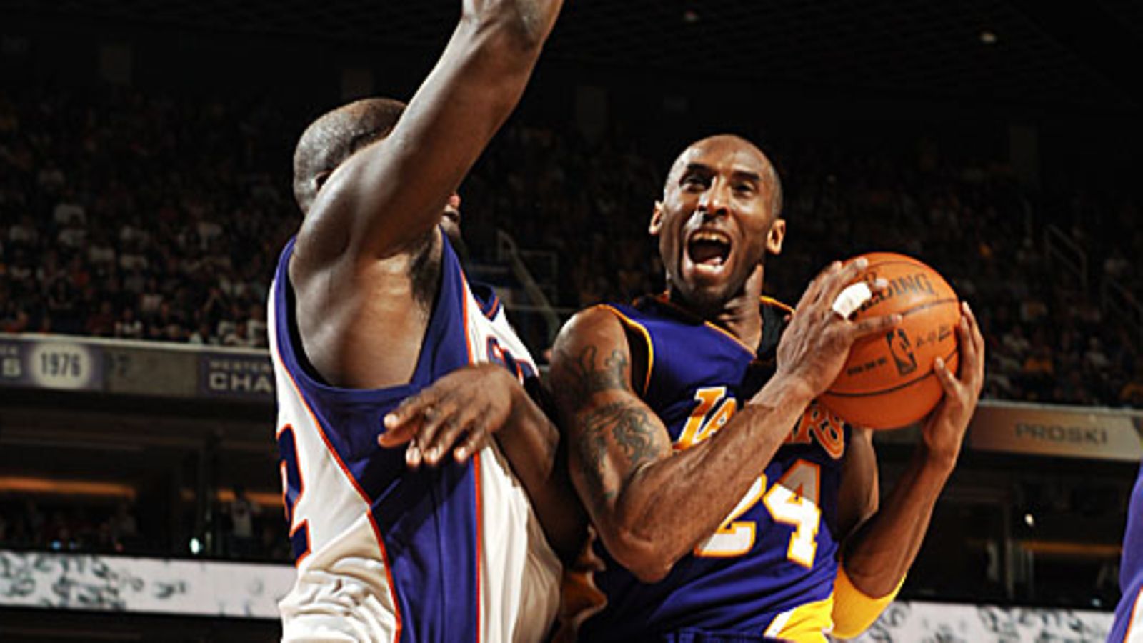 Shaquille O'Neal ja Kobe Bryant, kuva: Barry Gossage/NBAE via Getty Images