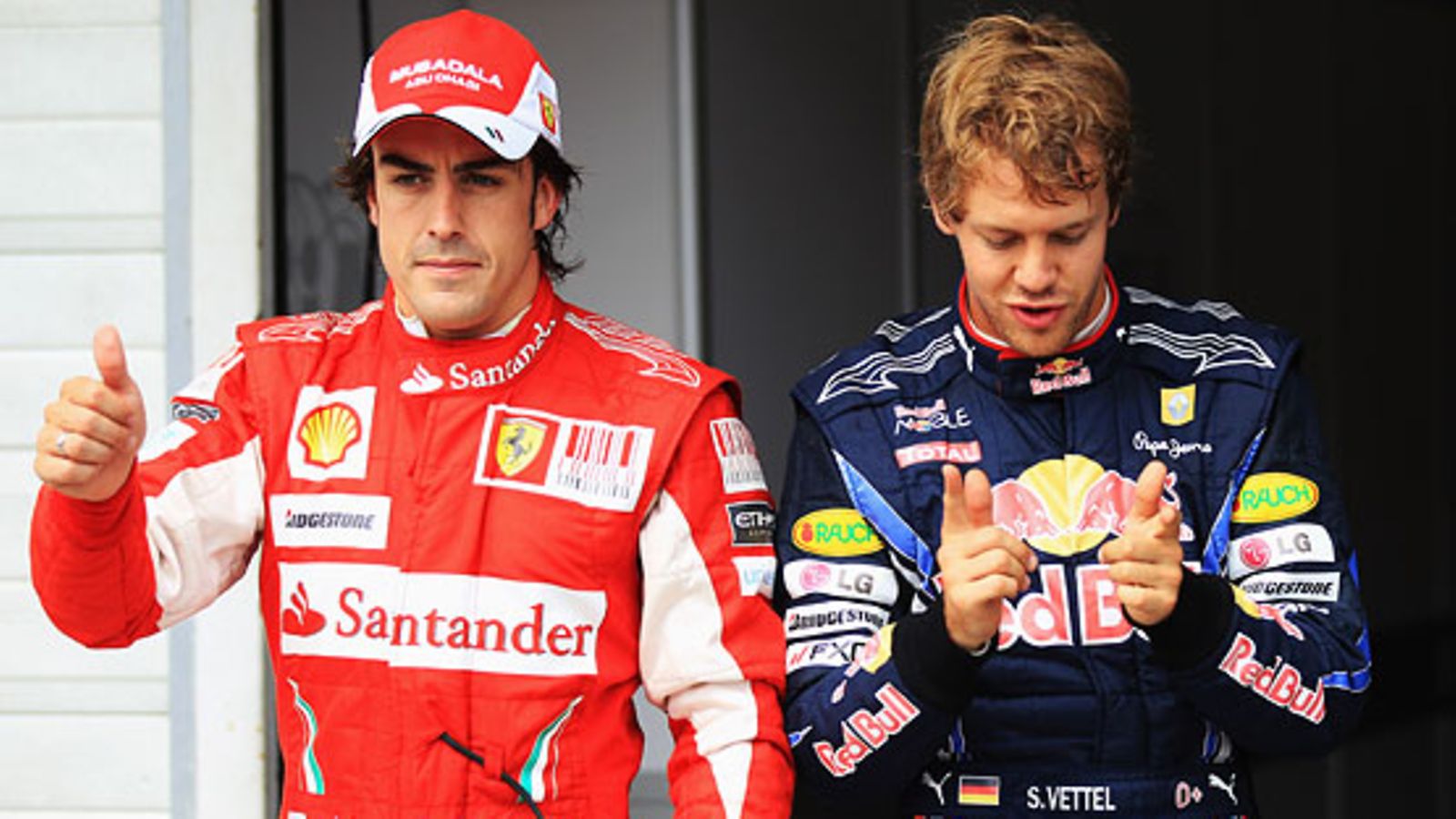 Fernando Alonso ja Sebastian Vettel, kuva: Mark Thompson/Getty Images