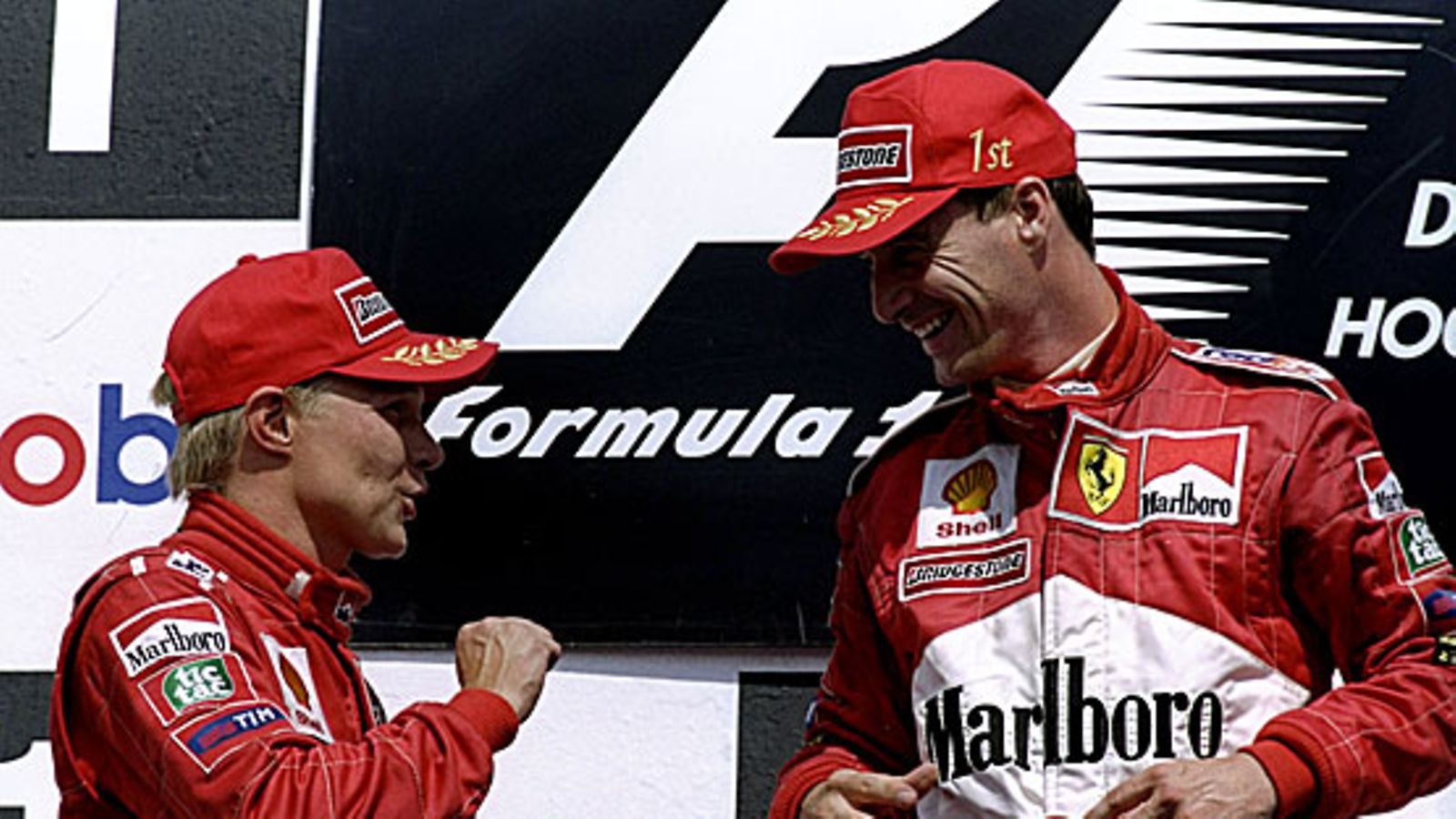 Mika Salo ja Eddie Irvine Hockenheimissa 1999, kuva: Michael Cooper/Getty Images