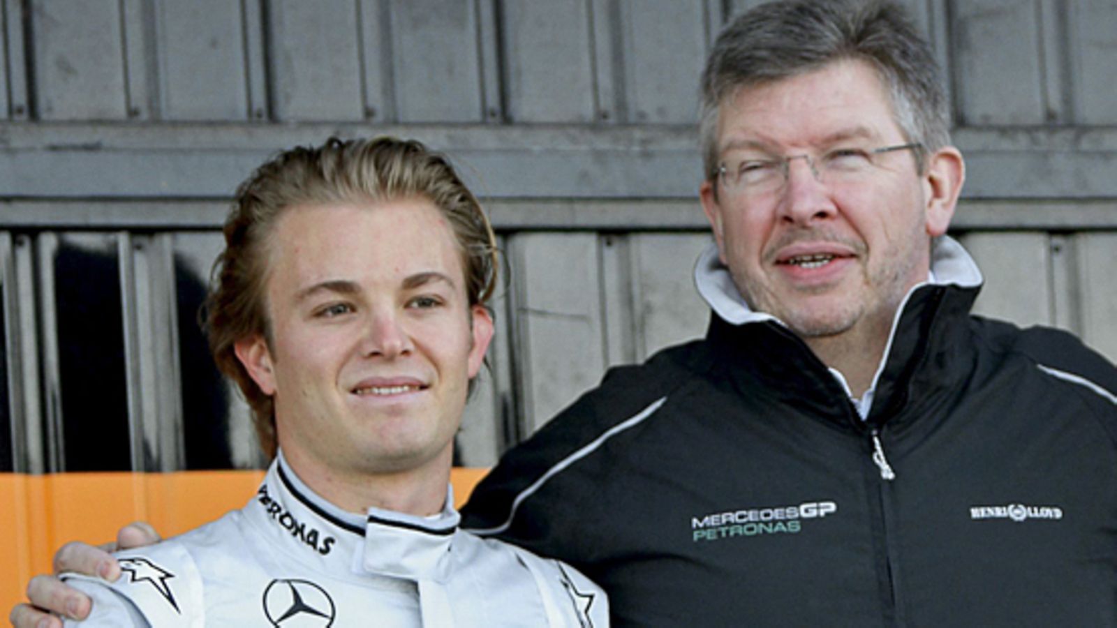 Nico Rosberg ja Ross Brawn, kuva:  EPA/KAI FORSTERLING