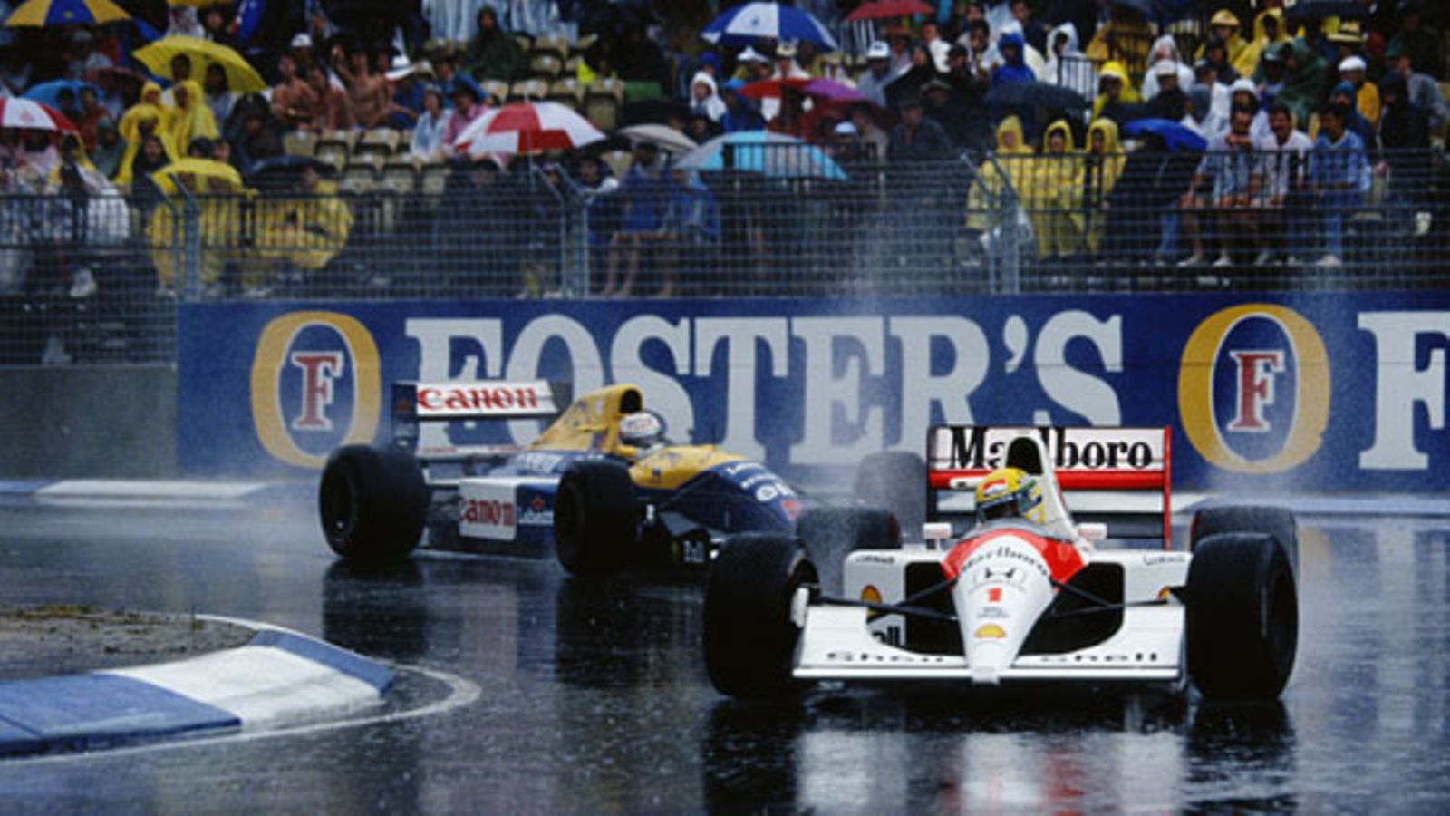 Nigel Mansell ja Ayrton Senna Australian GP:ssä 1991.