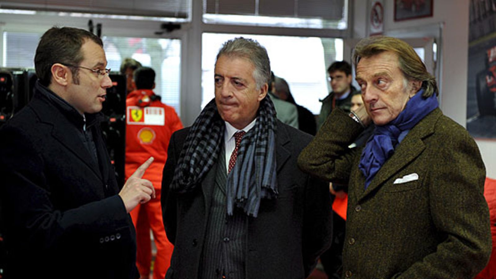 Stefano Domenicali, Piero Ferrari ja Luca di Montezemolo, kuva: EPA/U.S FERRARI