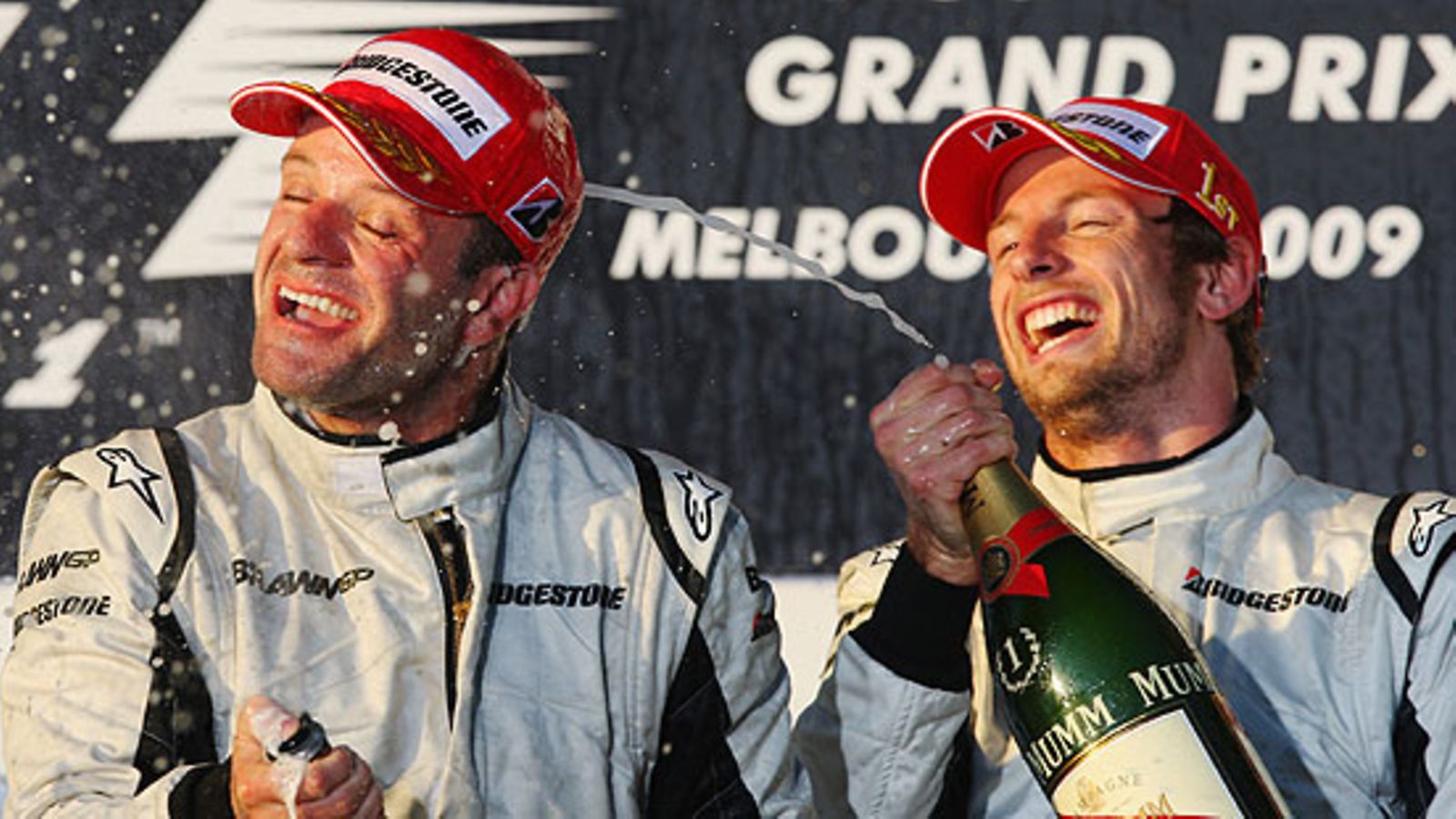 Rubens Barrichello ja Jenson Button (Kuva: Mark Thompson/Getty Images)