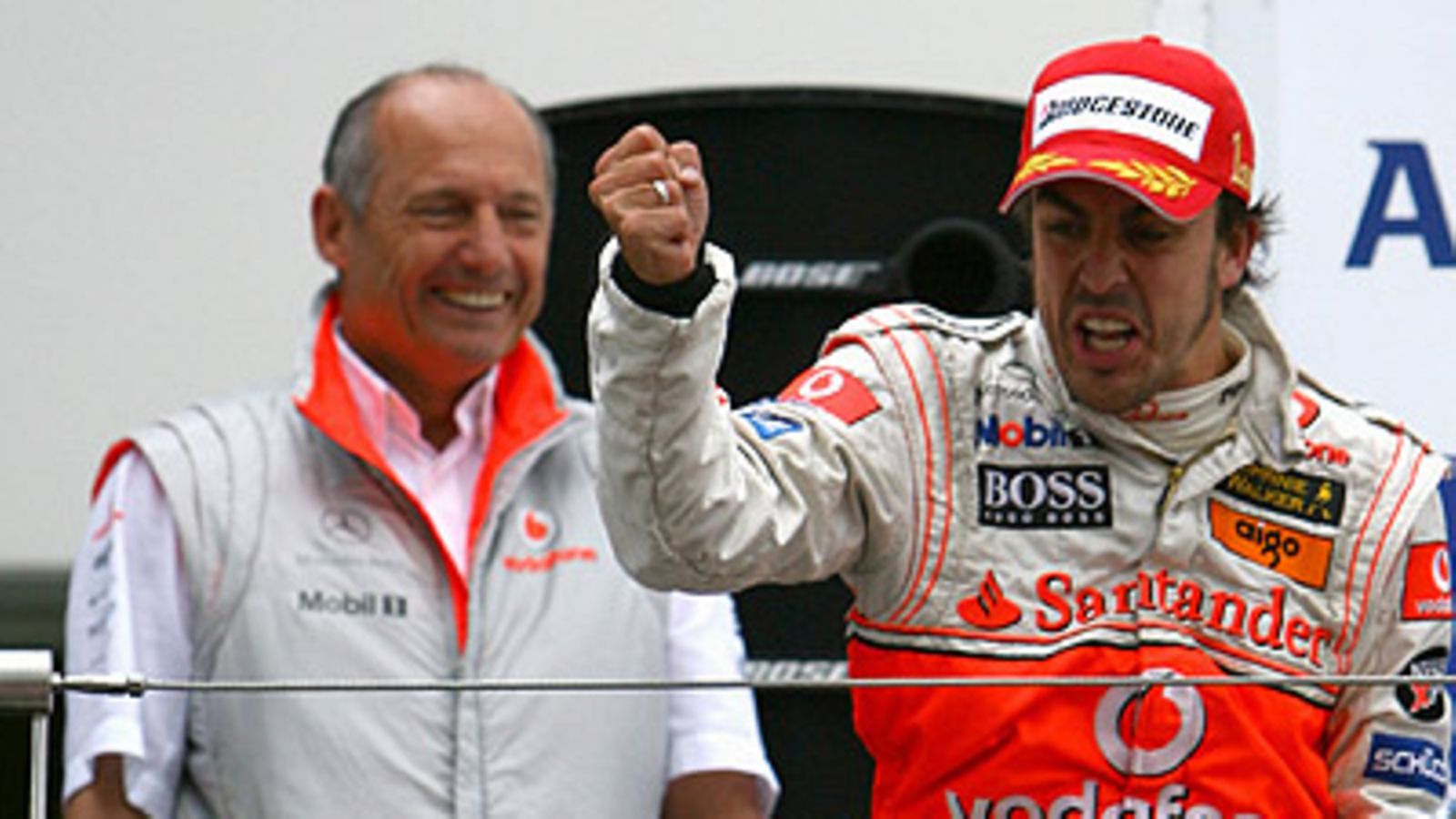 Ron Dennis ja  Fernando Alonso, kuva: Paul Gilham/Getty Images