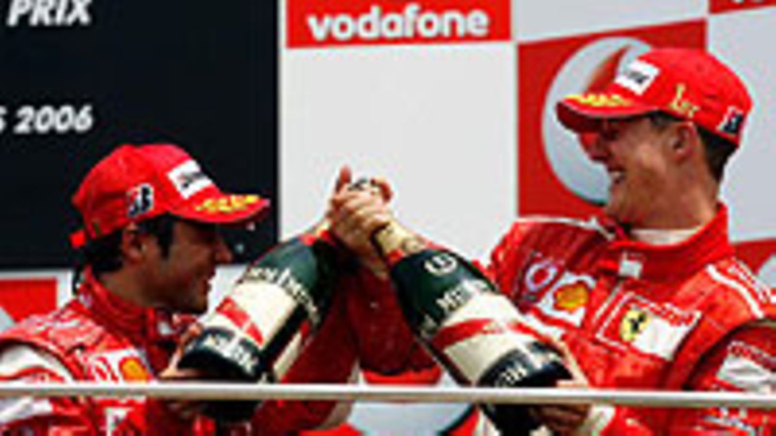 Felipe Massa ja Michael Schumacher, kuva: Mark Thompson