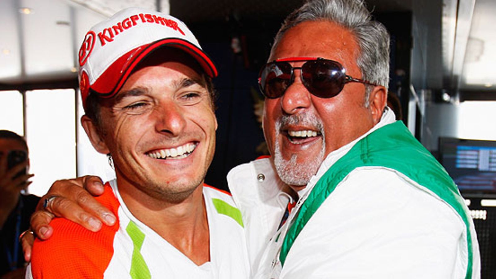 Giancarlo Fisichella ja Vijay Mallya (Kuva: Mark Thompson/Getty Images)