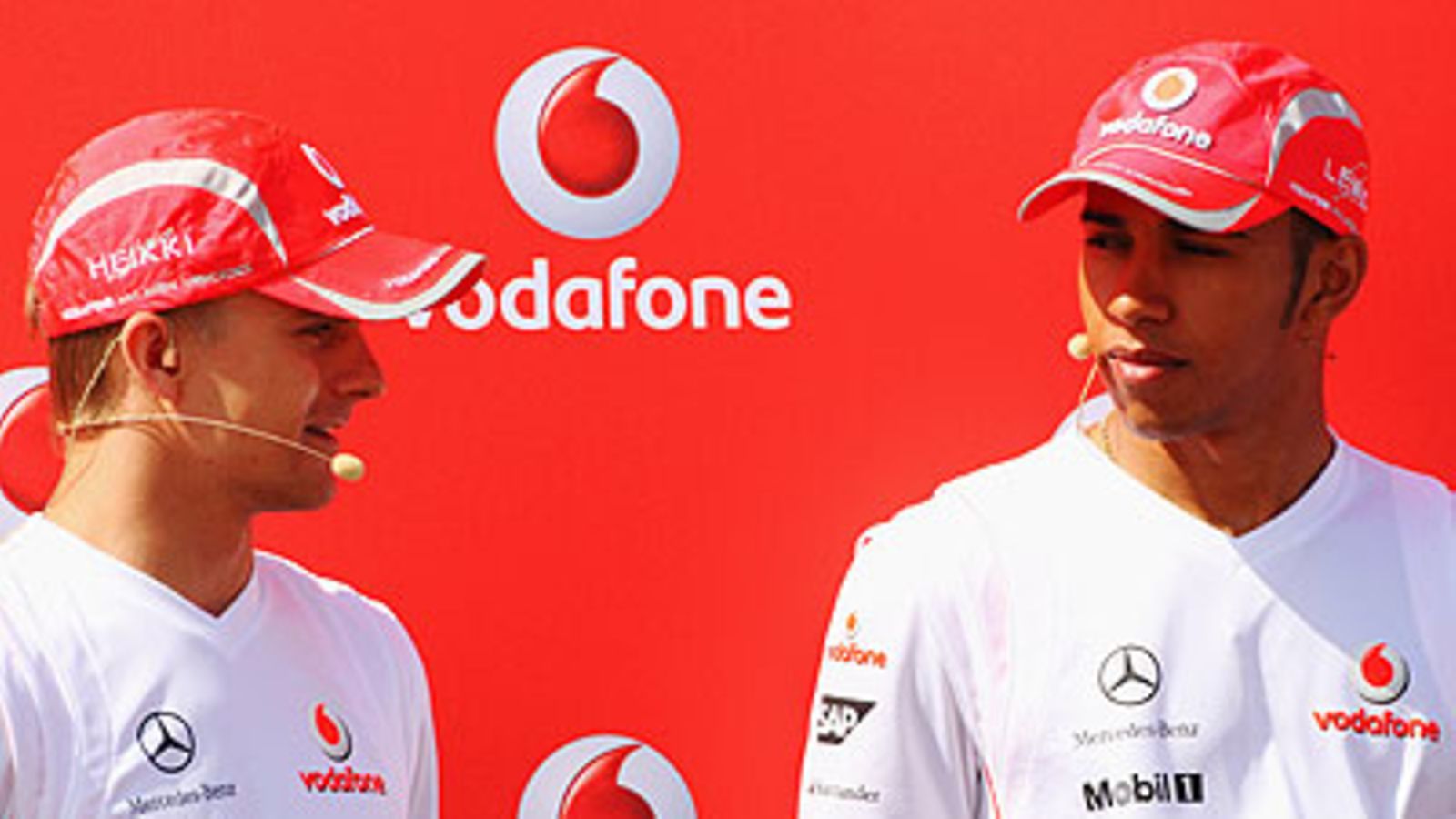 Heikki Kovalainen ja Lewis Hamilton, kuva:  Mark Thompson/Getty Images