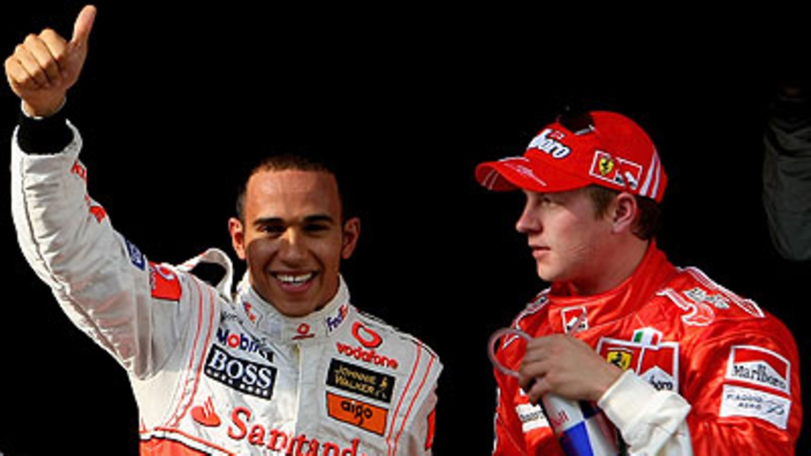 Lewis Hamilton; Kimi Räikkönen, kuva: Clive Mason/Getty Images