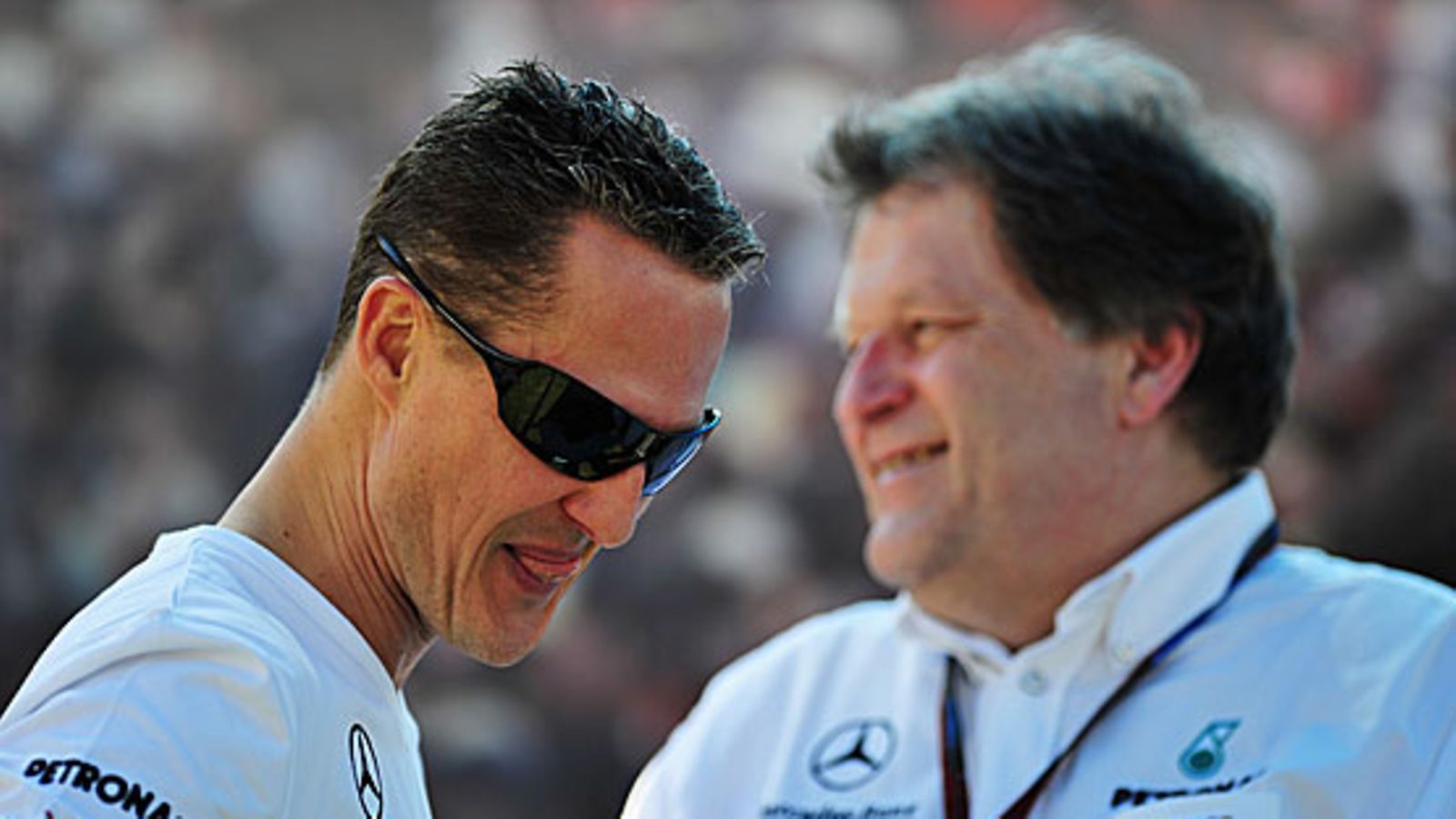 Michael Schumacher ja Norbert Haug, kuva: Clive Mason/Getty Images