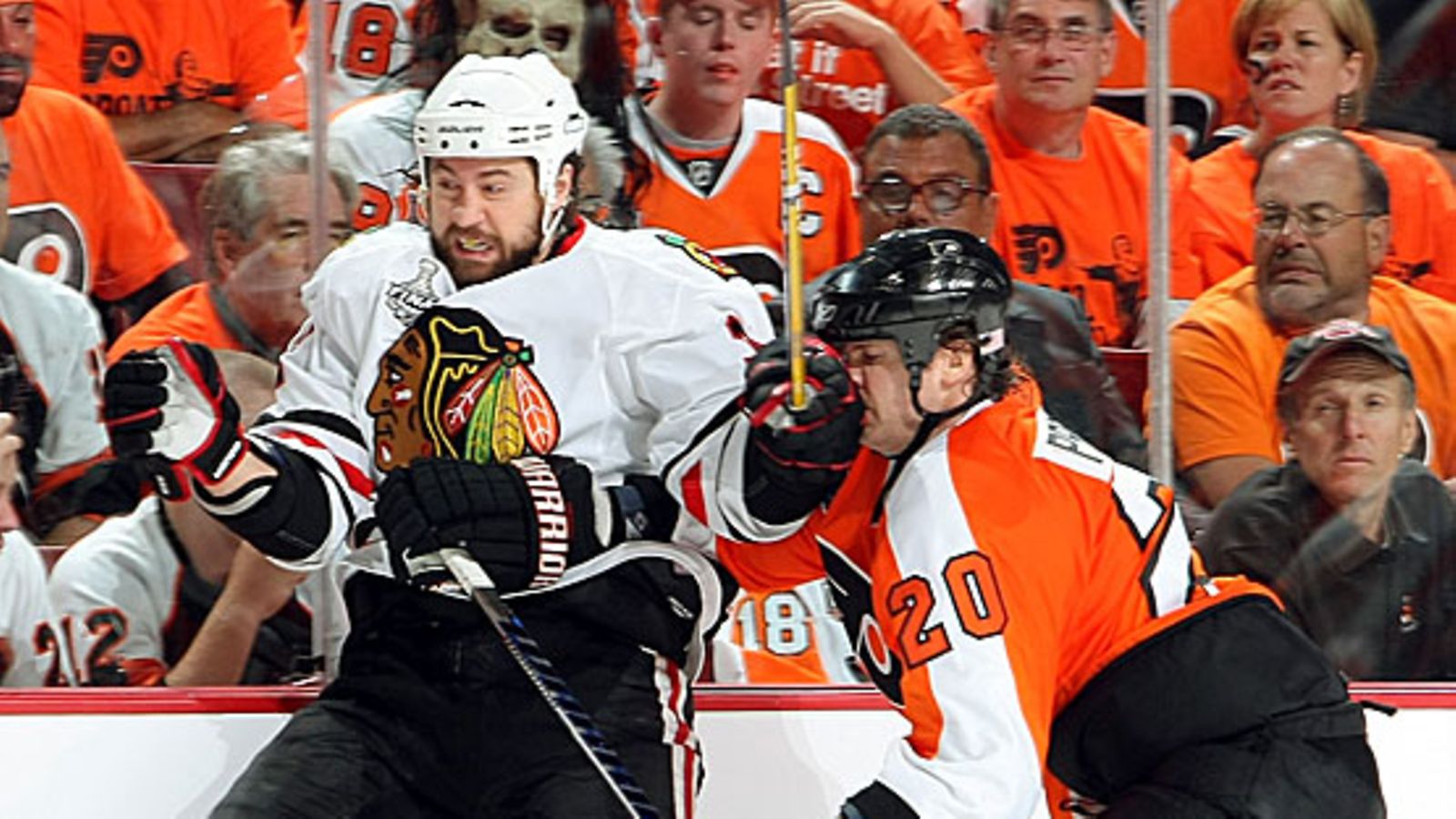 Adam Burish ja Chris Pronger, kuva: Dave Sandford/Getty Images