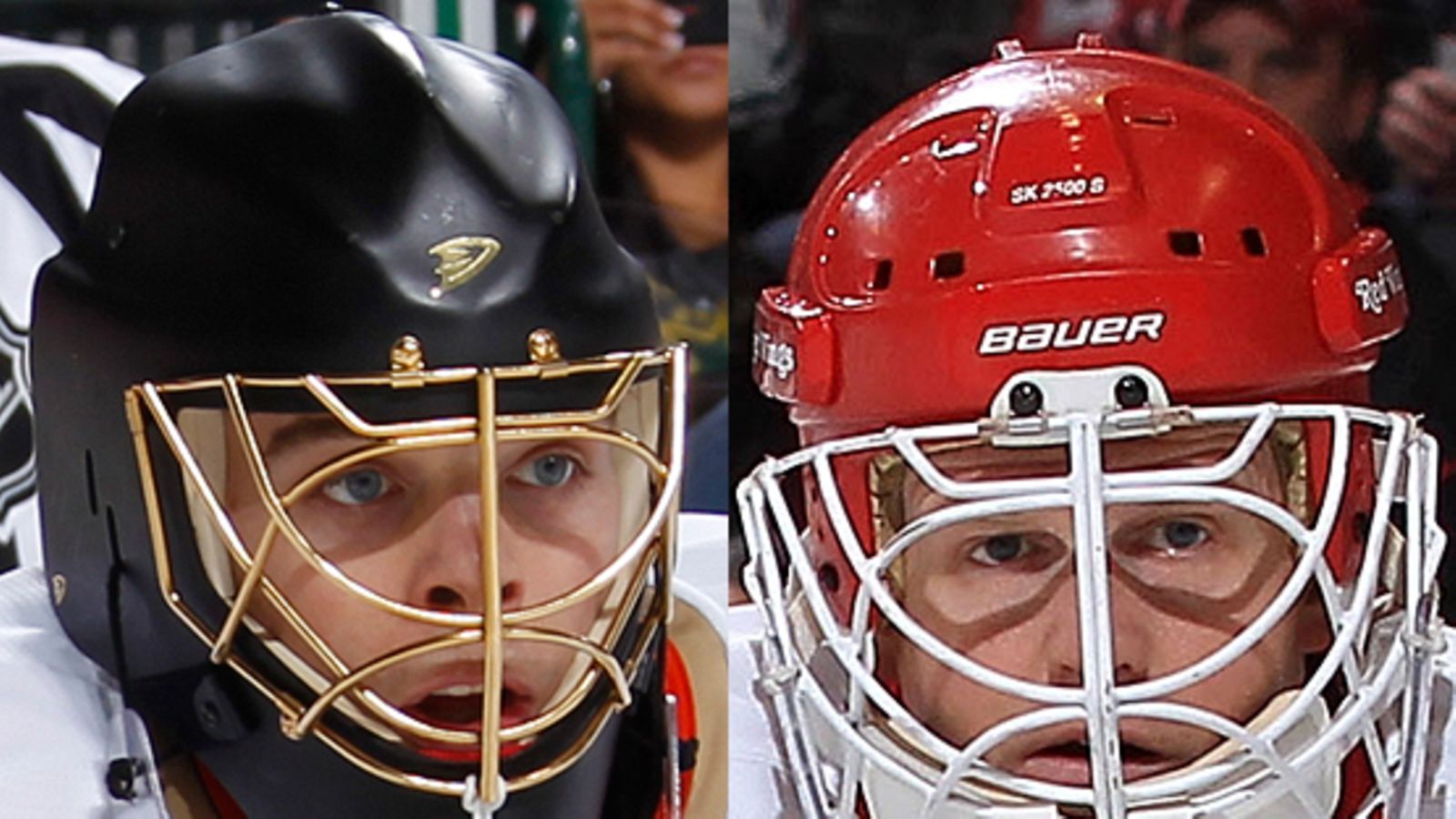 Anaheimin Jonas Hiller ja Detroitin Chris Osgood