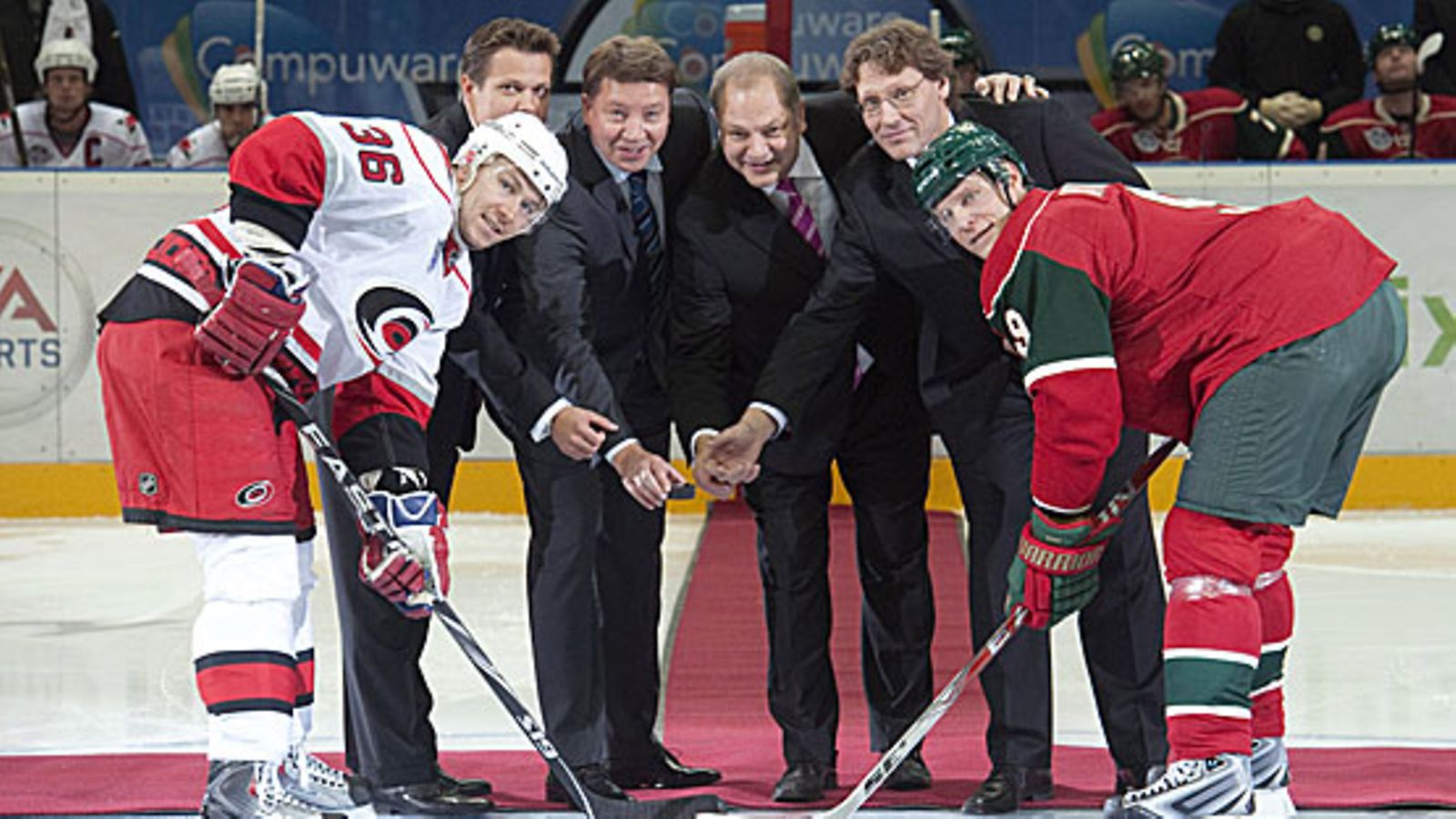 Jussi Jokinen, Sami Kapanen, Jari Kurri, Esa Tikkanen, Jyrki Lumme, Mikko Koivu, kuva:Getty/Matti Matikainen