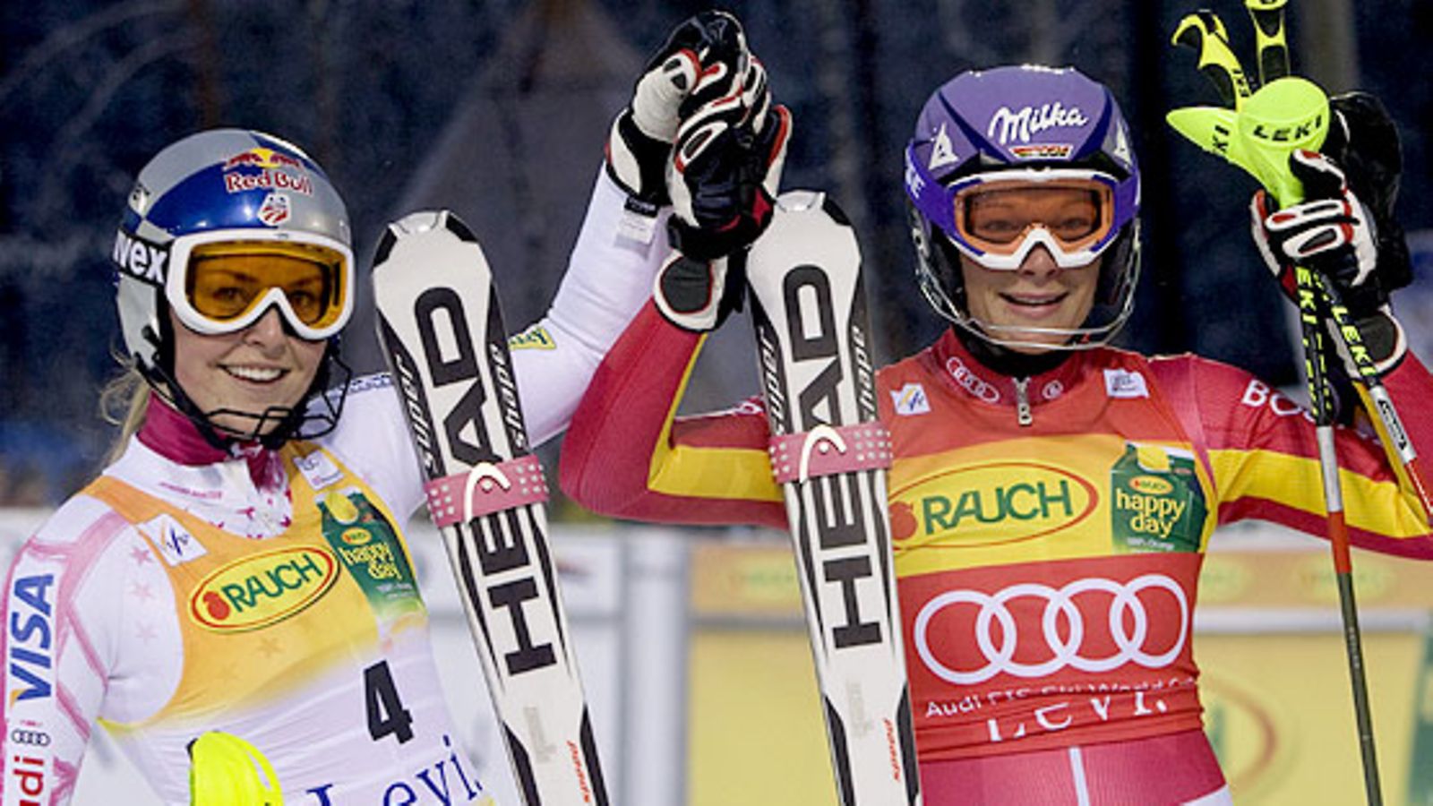 Lindsey Vonn ja Maria Riesch (Kuva: Kari Kuukka)