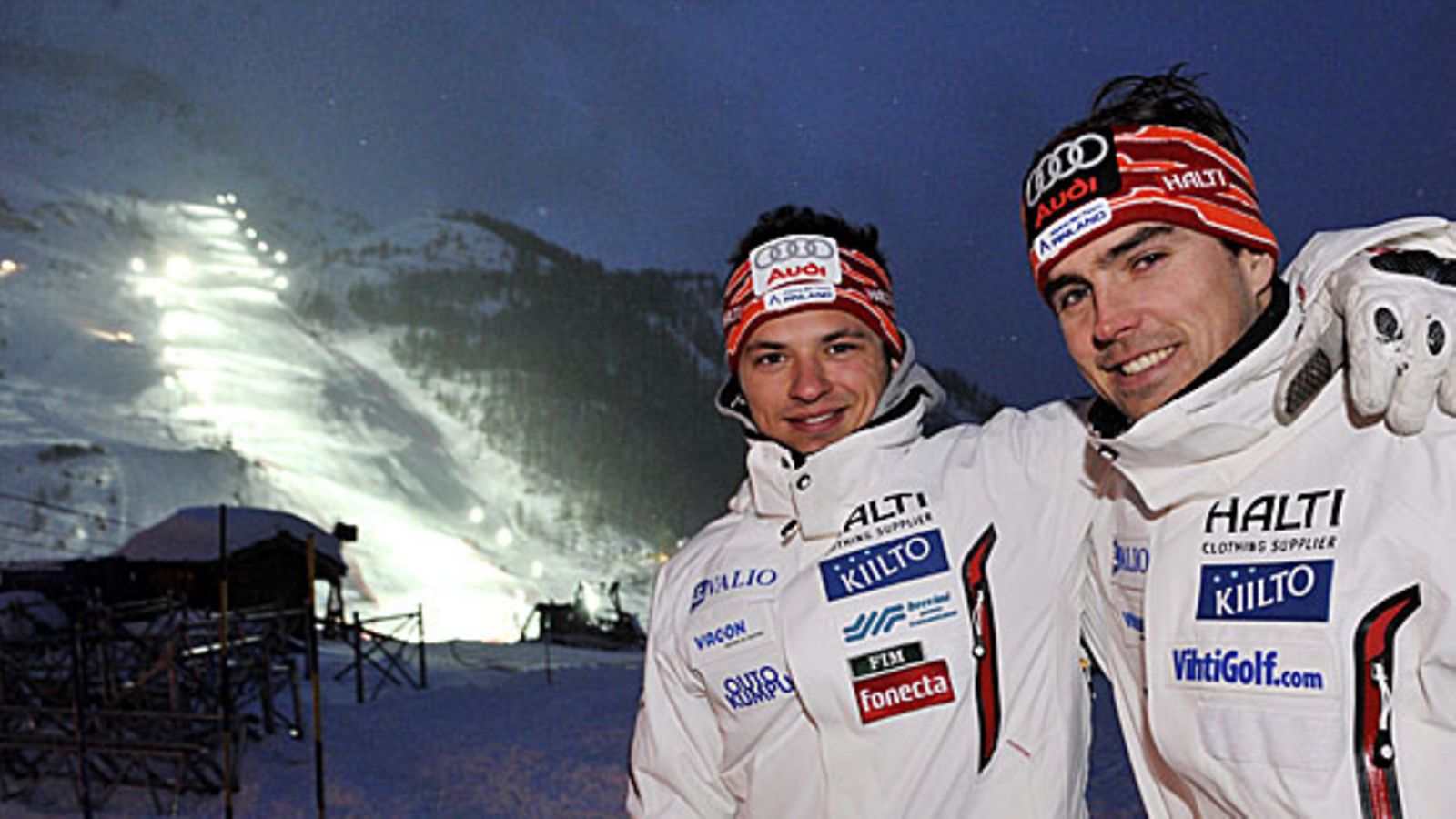 Marcus Sandell ja Jukka Leino Val d*Iseressä 2009. Kuva: Markku Ulander/LEHTIKUVA.