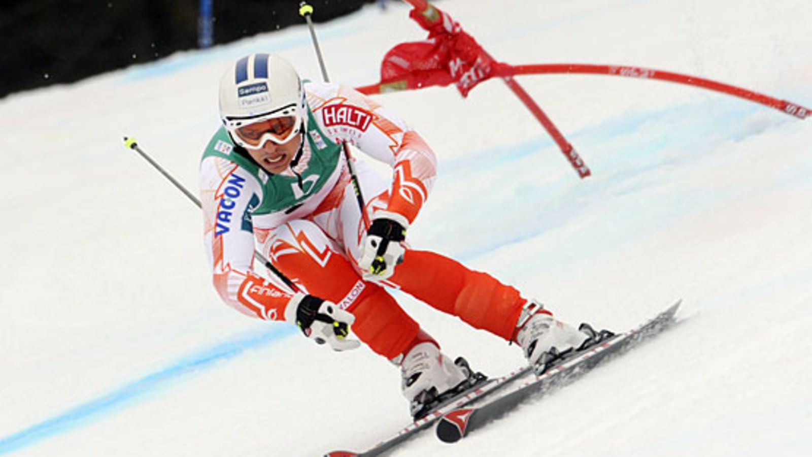 Marcus Sandell MM-suurpujottelun avauskierroksella.