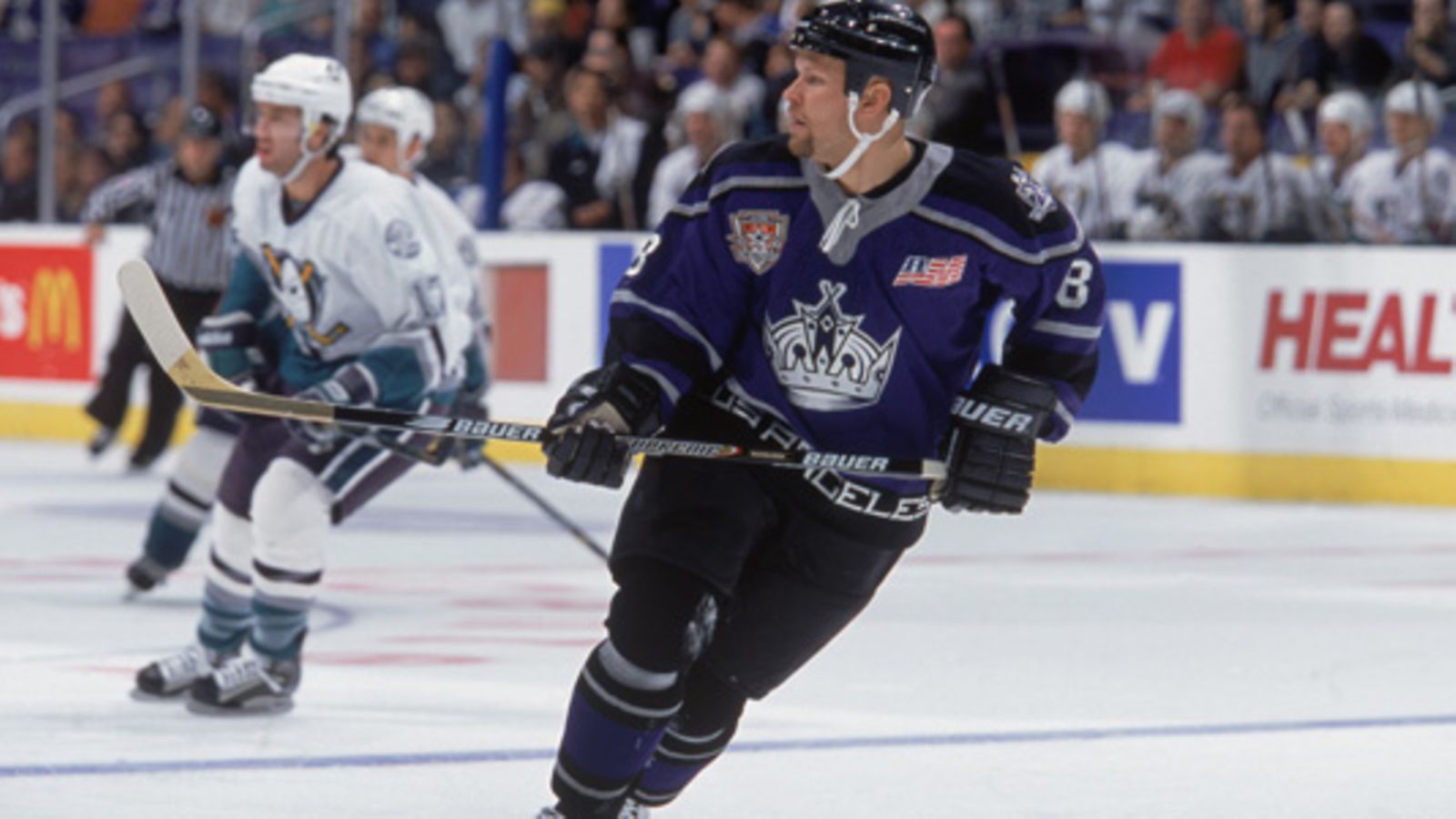 Jere Karalahti edusti NHL-seura Los Angeles Kingsin pelipaidassa vuonna 2001. Kuva: Getty Images, 2001