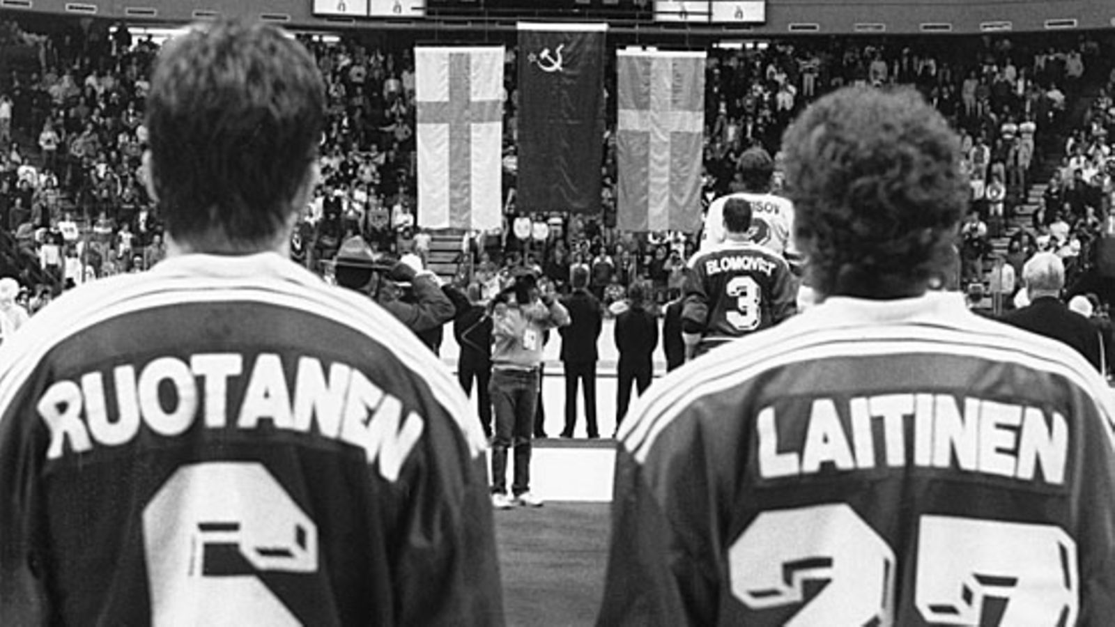 Arto Ruotanen ja Kari Laitinen Calgaryssä 1988, kuva: Lehtikuva/  Matti Björkman