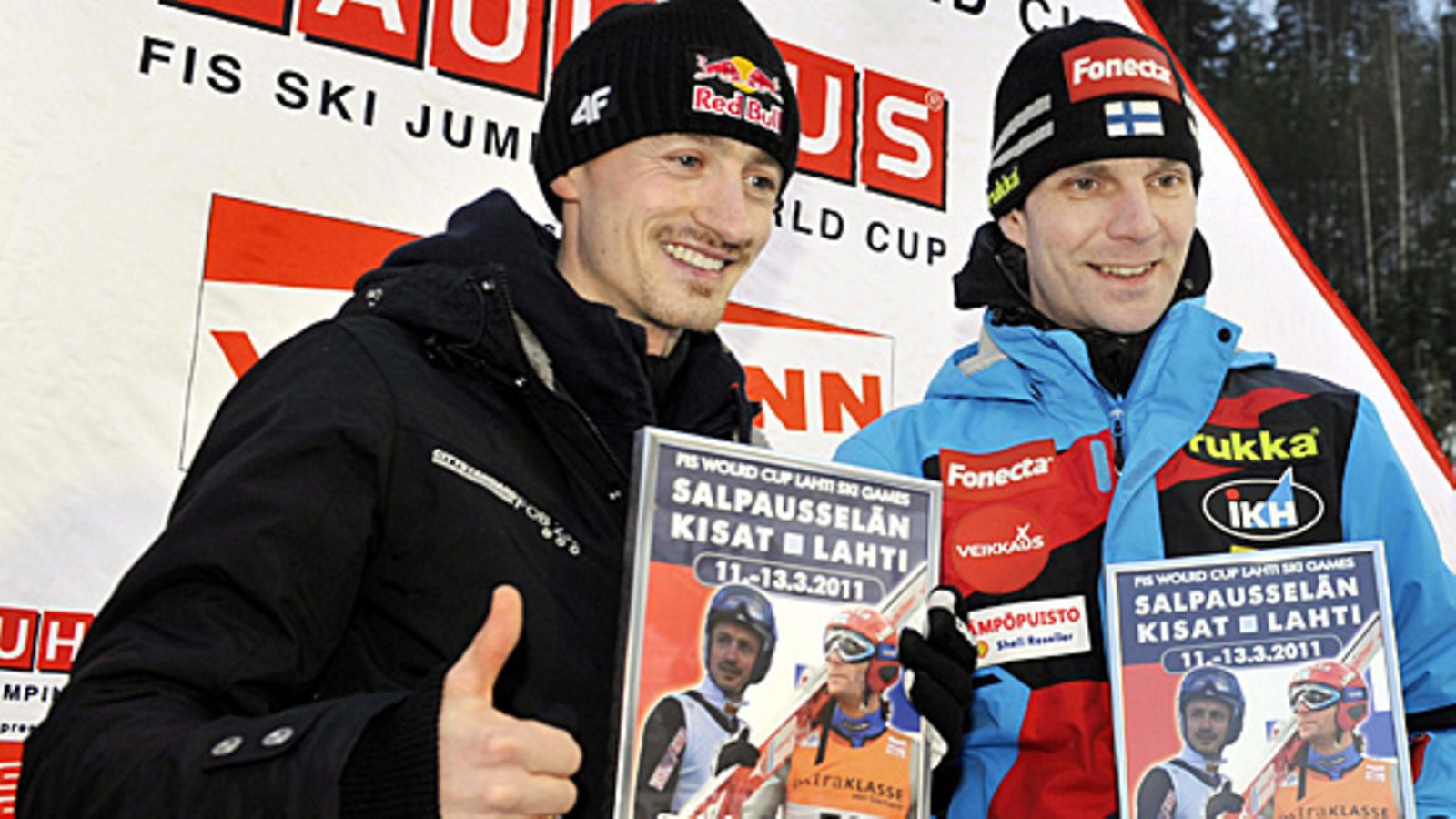 Janne Ahosen ja Adam Malyszin jäähyväisseremoniat Salpausselällä