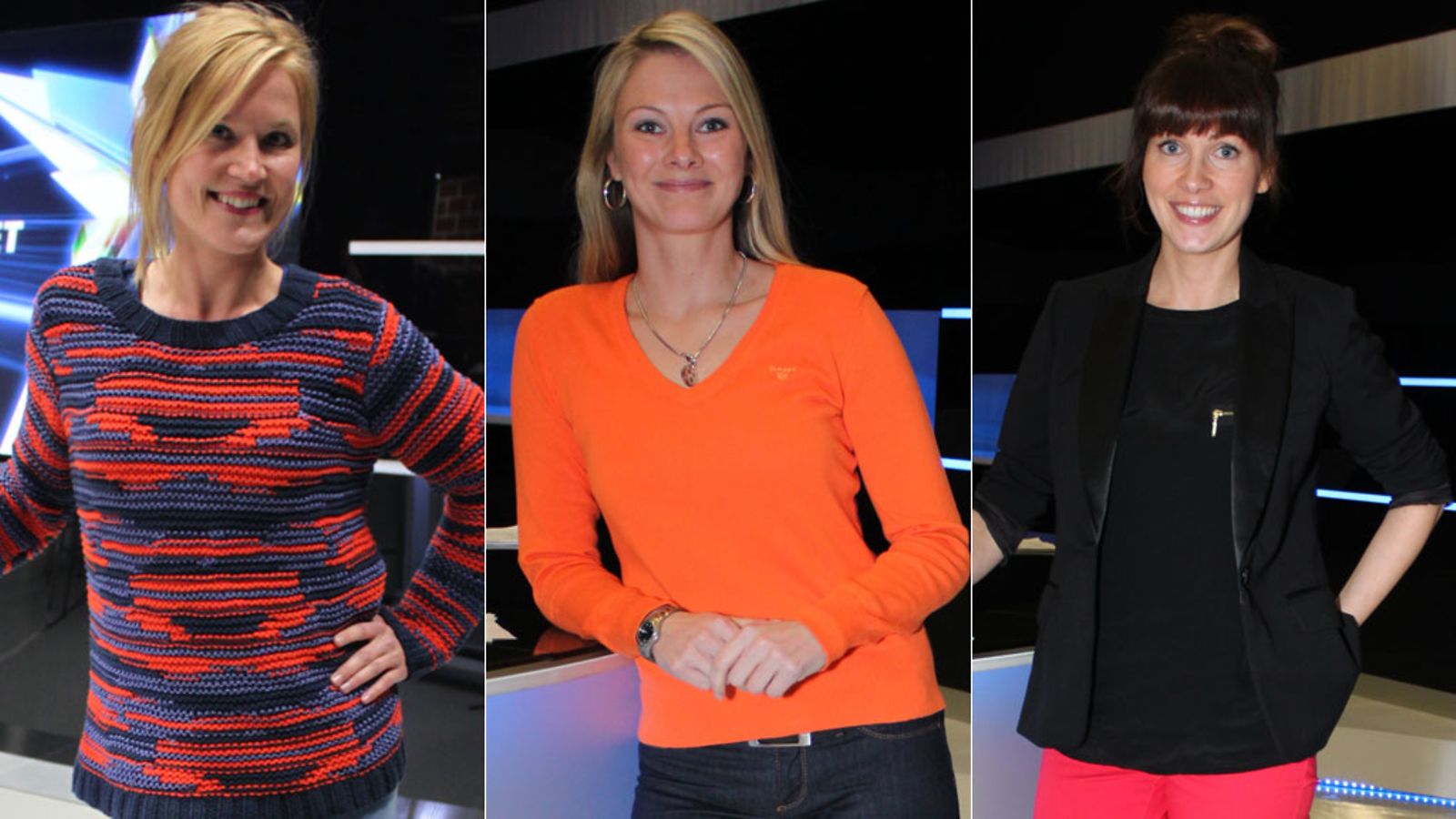 Hanna-Riikka Hosio, Leena Lepistö ja Inka Korhonen juontavat MM-kisoja.