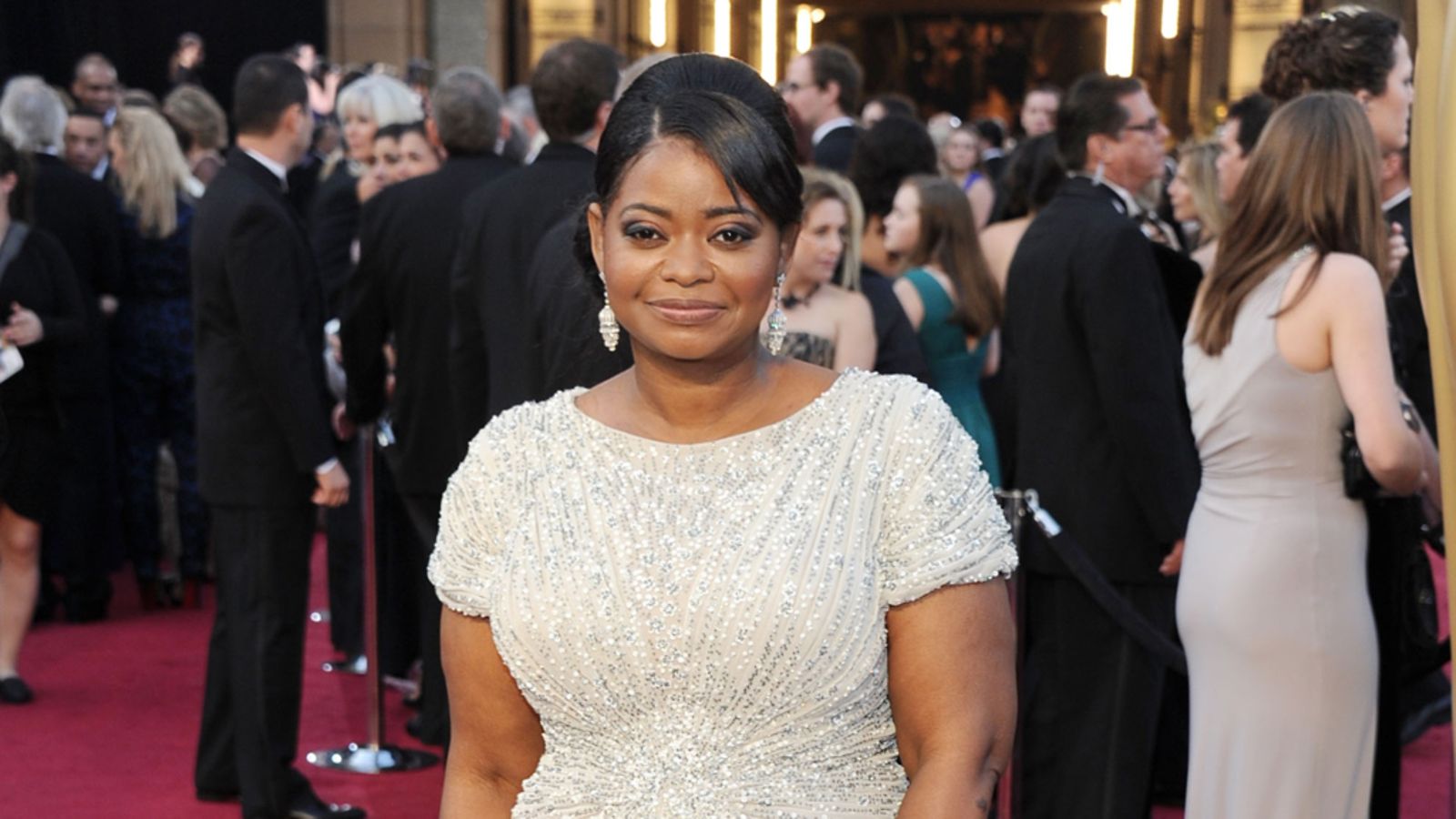 Näyttelijä Octavia Spencer Oscar-gaalassa.