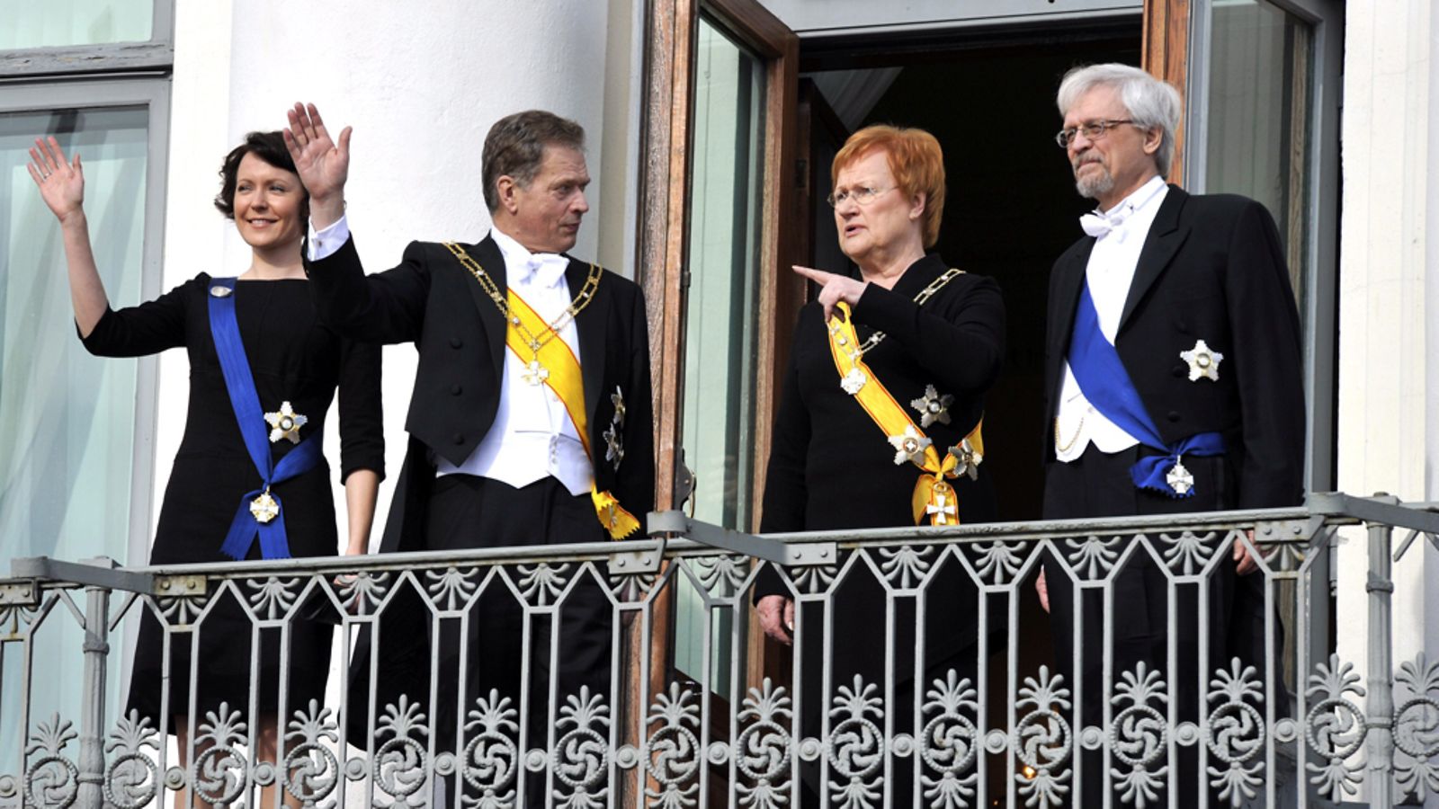 Jenni Haukio, Sauli Niinistö, Tarja Halonen, Pentti Arajärvi.