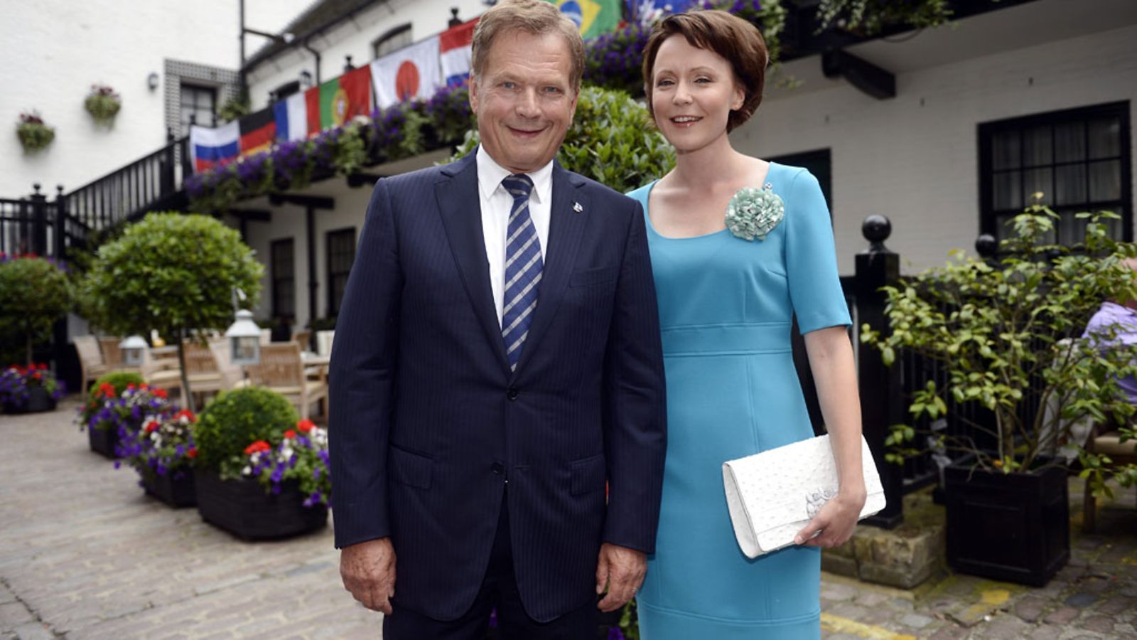 Sauli Niinistö ja Jenni Haukio Lontoossa.
