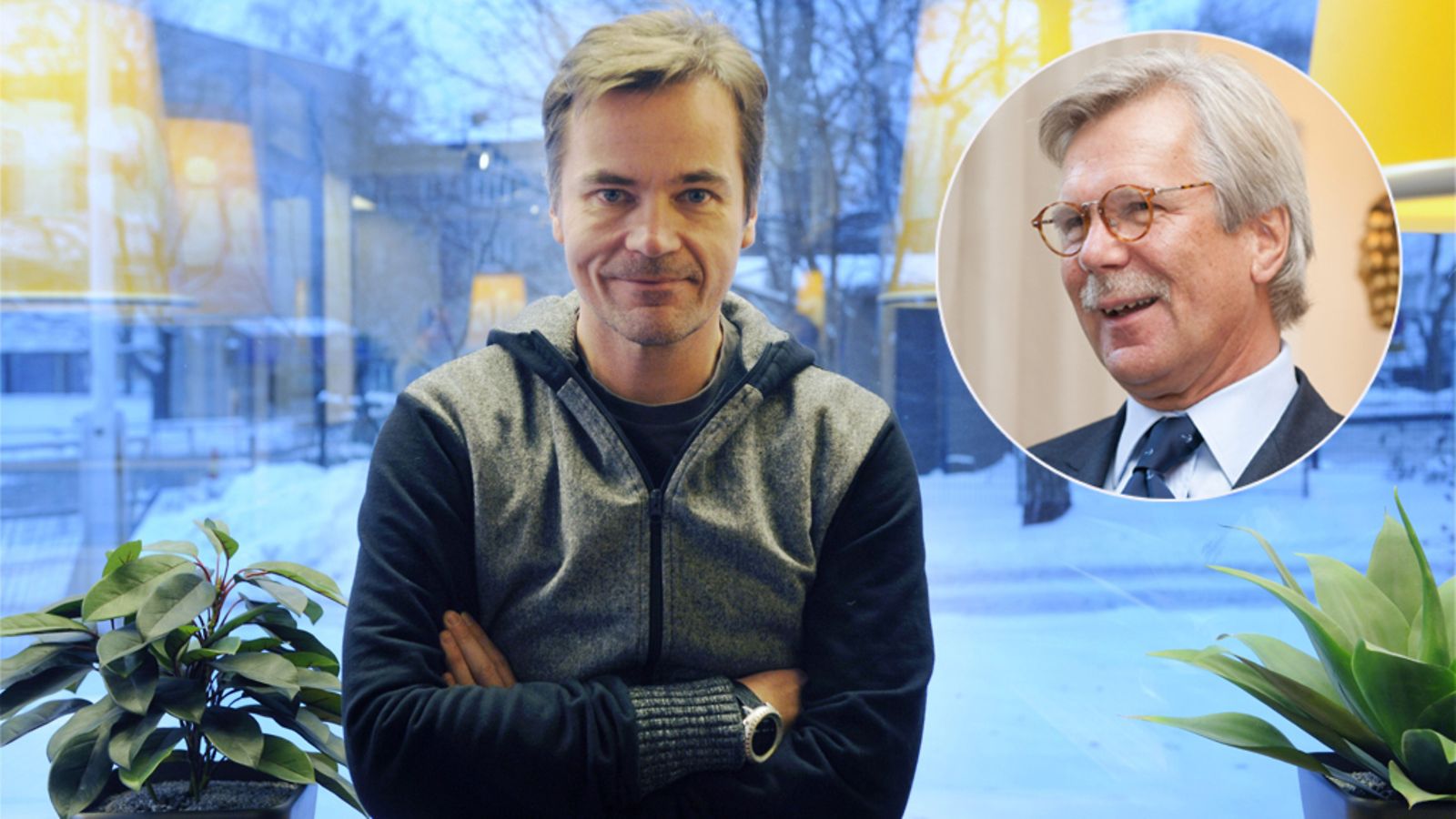 Näyttelijä Carl-Kristian Rundman nähdään teatterissa Björn Wahlroosin roolissa.