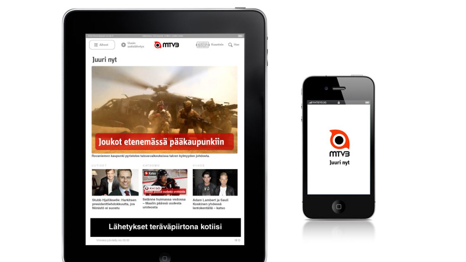 MTV3.fin Juuri nyt -sovellukset
