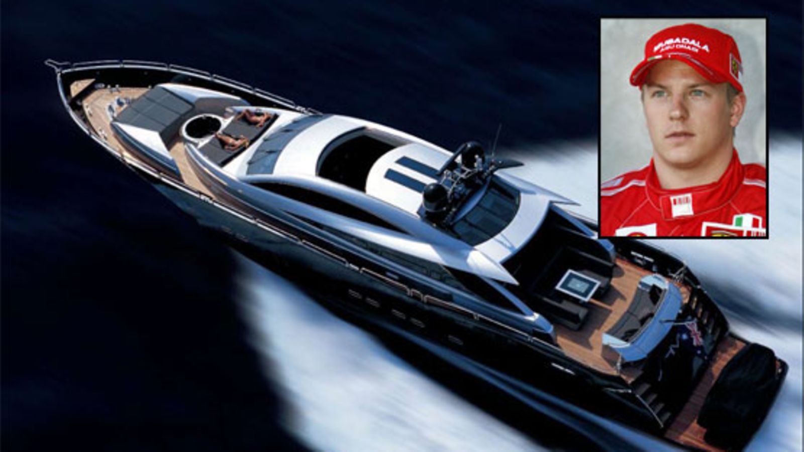 Kimi Räikkösen Sunseeker Predator 108. (Kuvat: Sunseeker ja Lehtikuva)