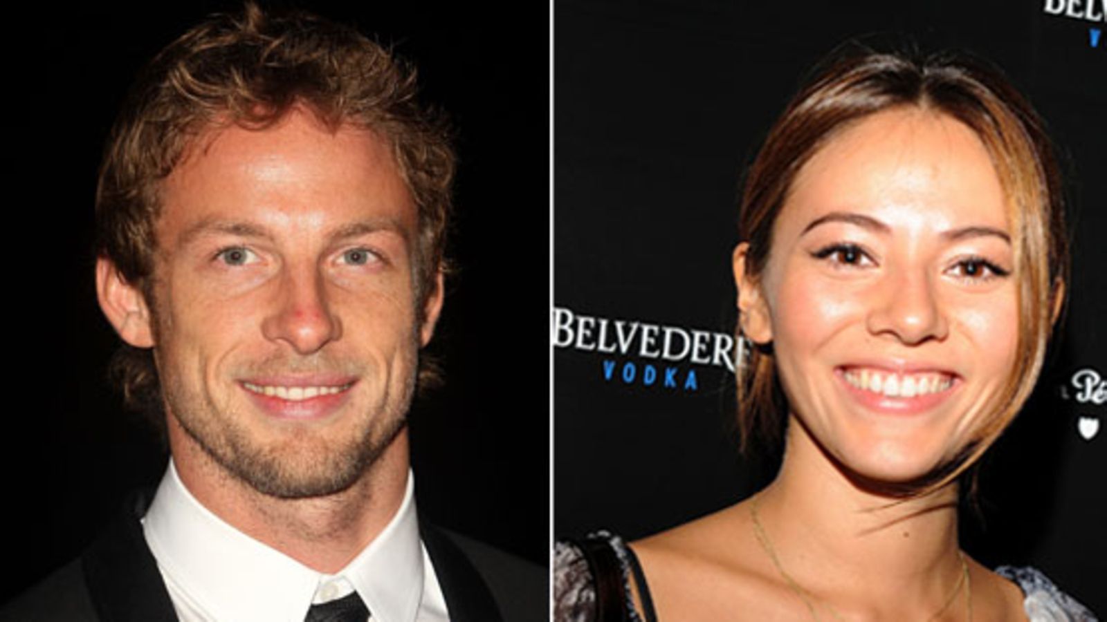 F1-kuski Jenson Button iski Jessica Michibatan. Kuvat: WireImage.com / All Over Press.