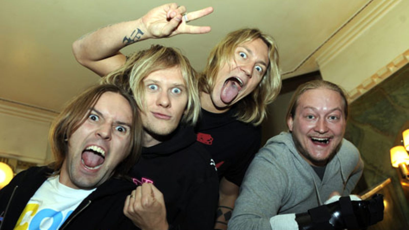 Duudsonit HP Parviainen, Jarno Laasala, Jukka Hildén ja Jarno "Jarppi" Leppälä. (Kuva: Matti Björkman/Lehtikuva)
