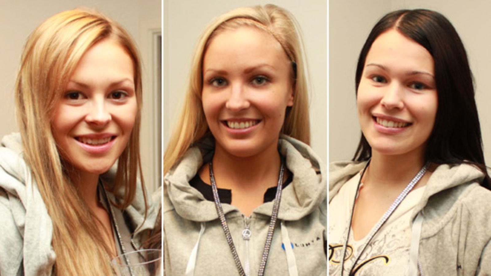 Linnea Aaltonen, Niina Lavonen ja Sara Sieppi meikittä.