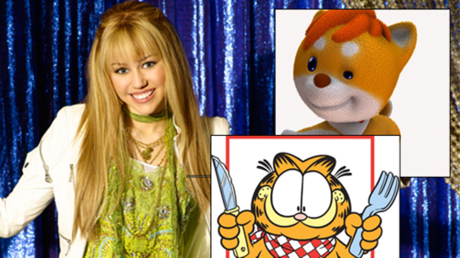 Hannah Montana, Karvinen ja Dibitassut. Kuva: MTV3 ja Sub Juniori.