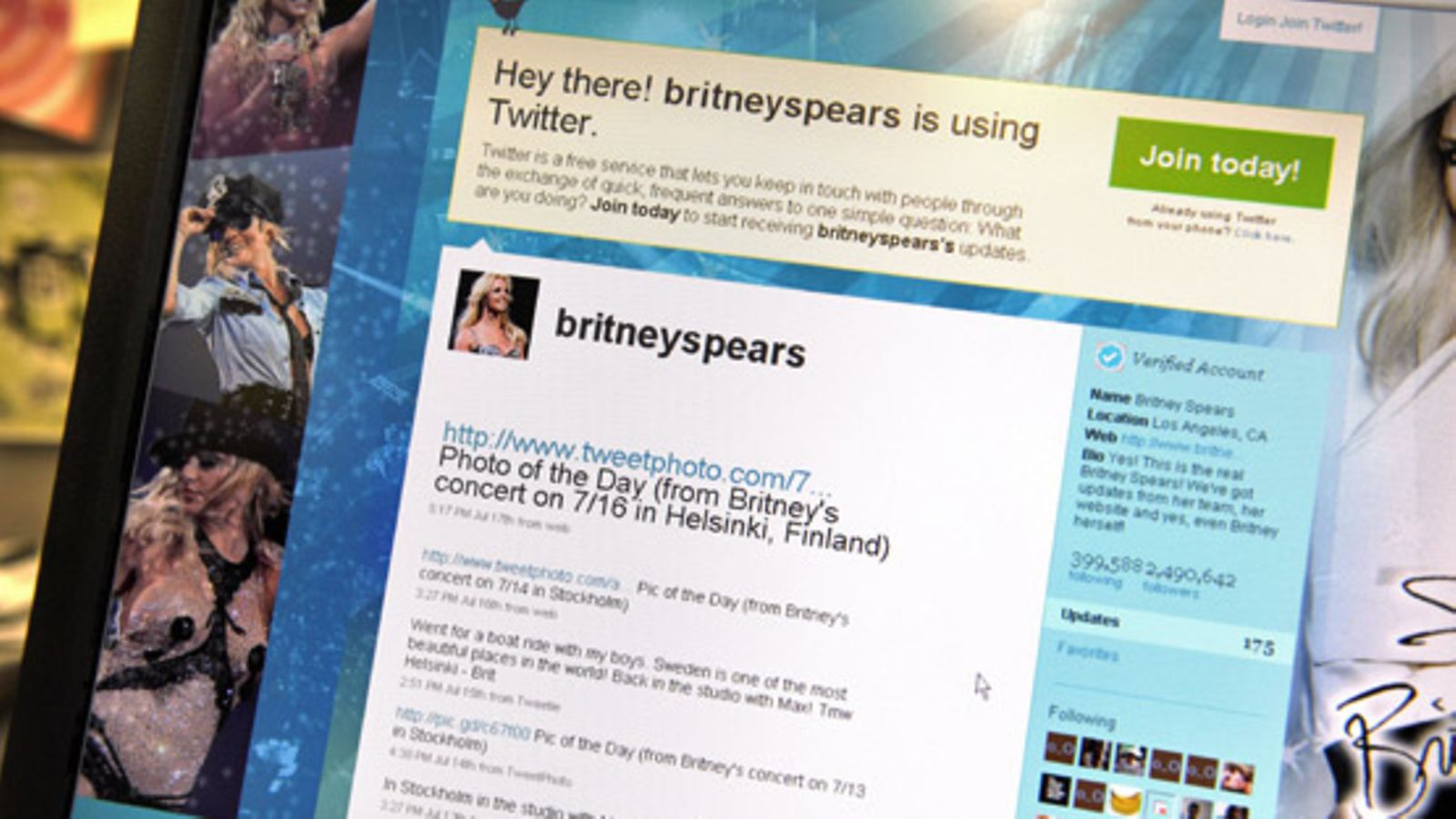 Britney Spearsin Twitter-sivut (Lehtikuva)