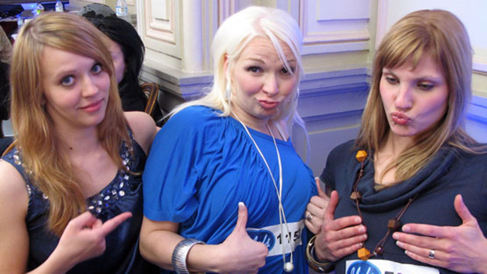 Idols-kokelaat Maria Ryyppö, Linda Herranen  ja Camilla Hansson. (Kuva: MTV3 Oy)