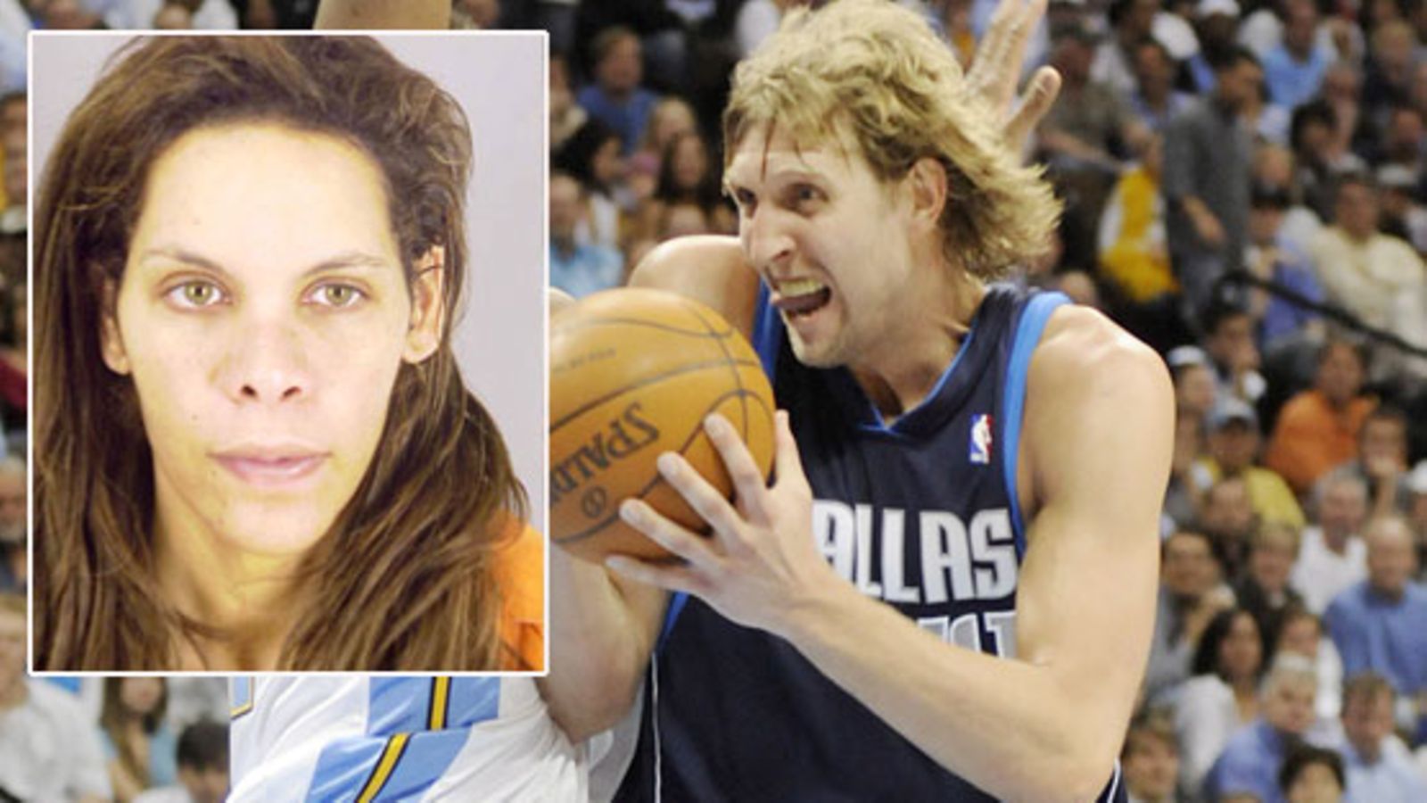 NBA-tähti Dirk Nowitzki ja Cristal Taylor. Kuvat: EPA ja Jefferson County Sheriff's Office.