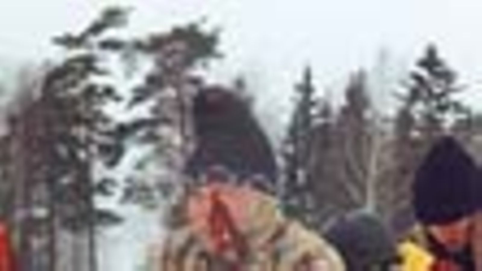 Tandemhiihtoa järven jäällä