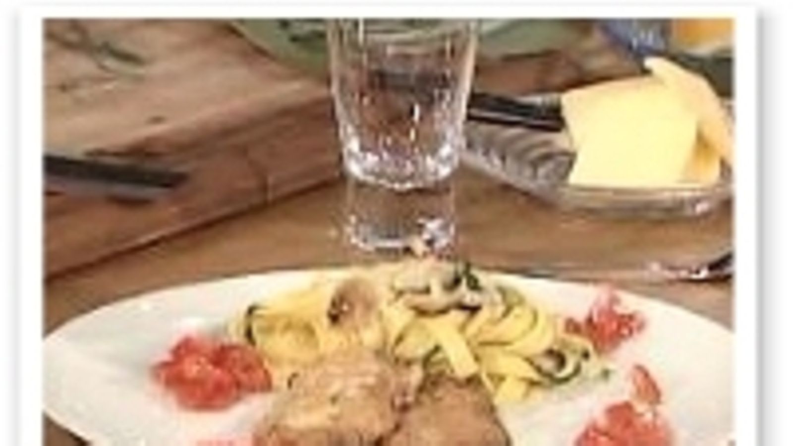 Picatta milanaise ja sienitagliatelle