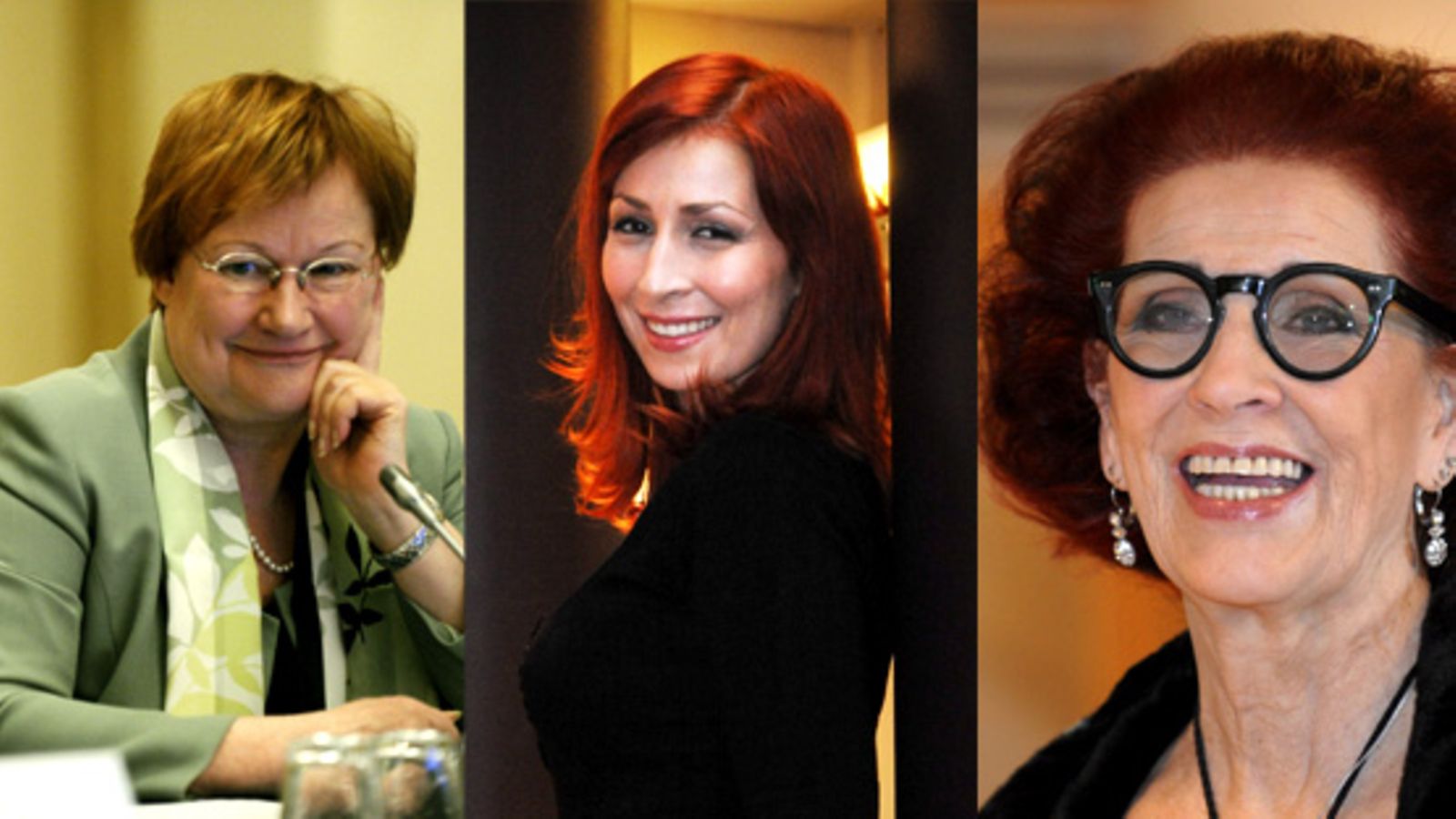 Tarja Halonen, Rakel Liekki ja Aira Samulin. Kuvat: Lehtikuva, Vesa Moilanen ja Markku Ulander