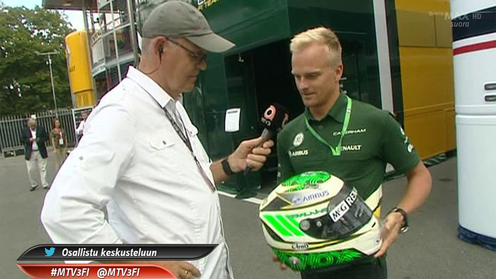 Heikki Kovalainen lahjoitti kypäränsä Erkki Mustakarille