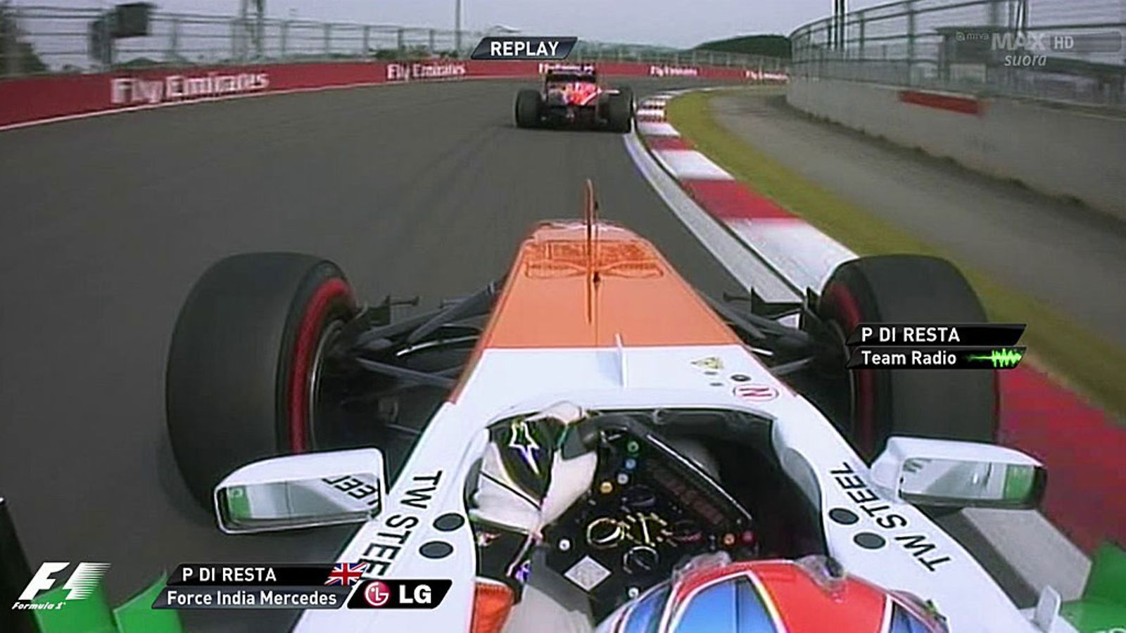 Paul Di Resta jäi Jules Bianchin taakse aika-ajossa.