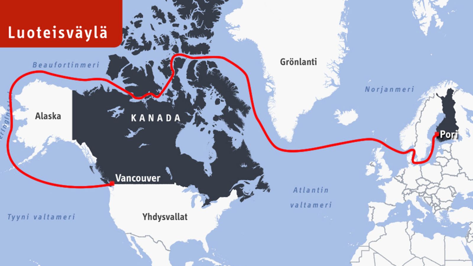 Tanskalaisvarustamon Nordic Orion on avannut Kanadan pohjoispuolisen Luoteisväylän kaupallisille rahtikuljetuksille.