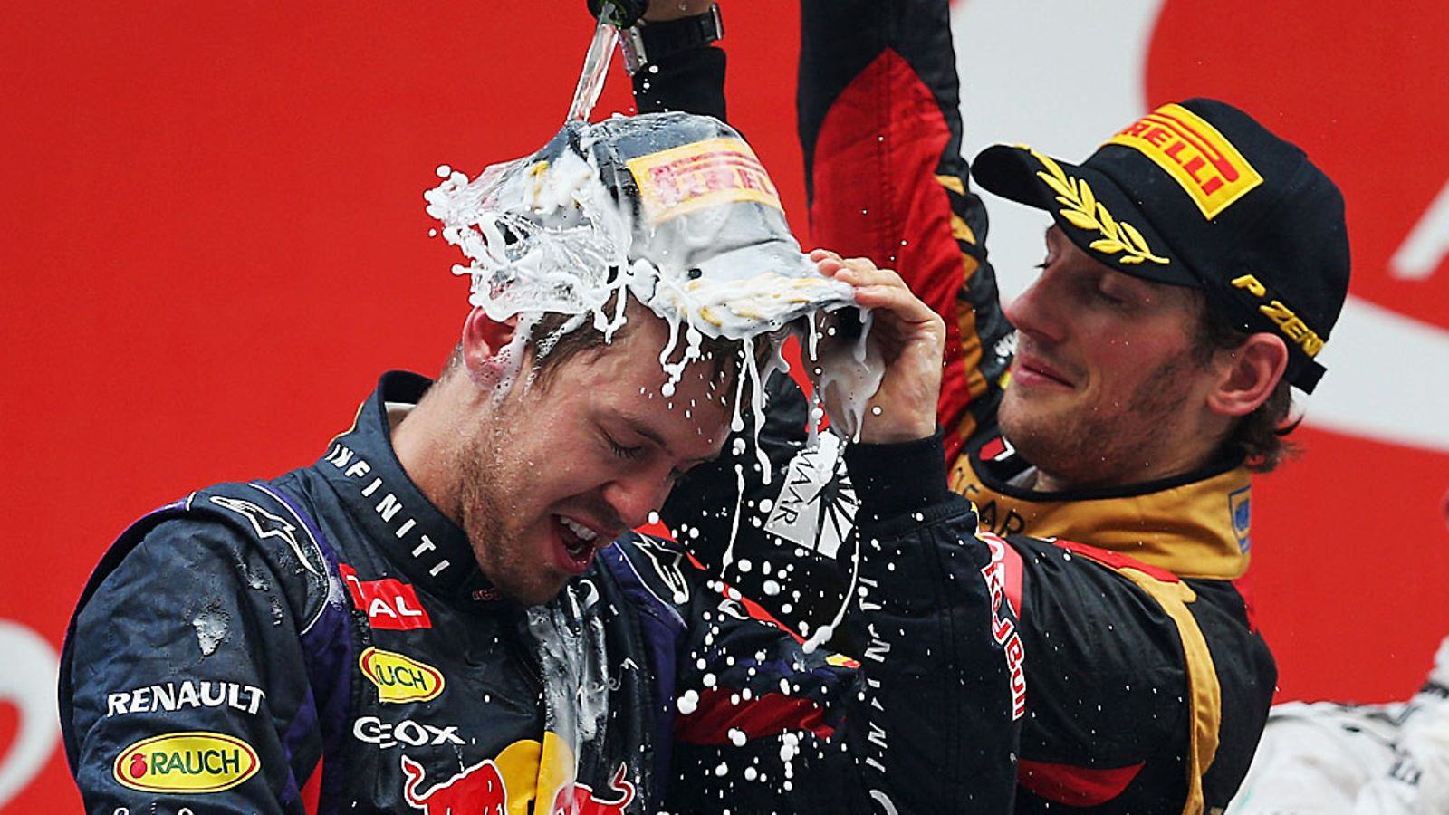 Romain Grosjean ja Sebastian Vettel.