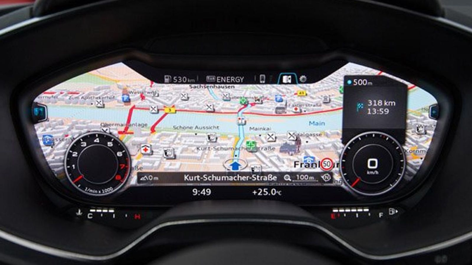 Uuden Audi TT:n virtuaalinen mittaristo