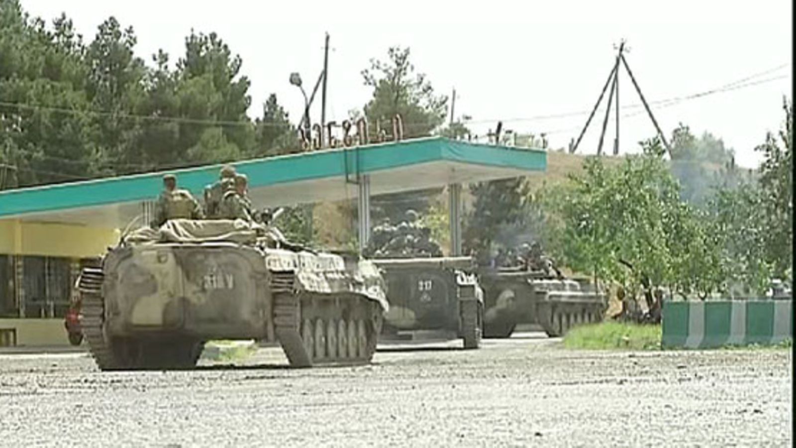 Venäjän tankkerit sotatoimissa Georgiassa.