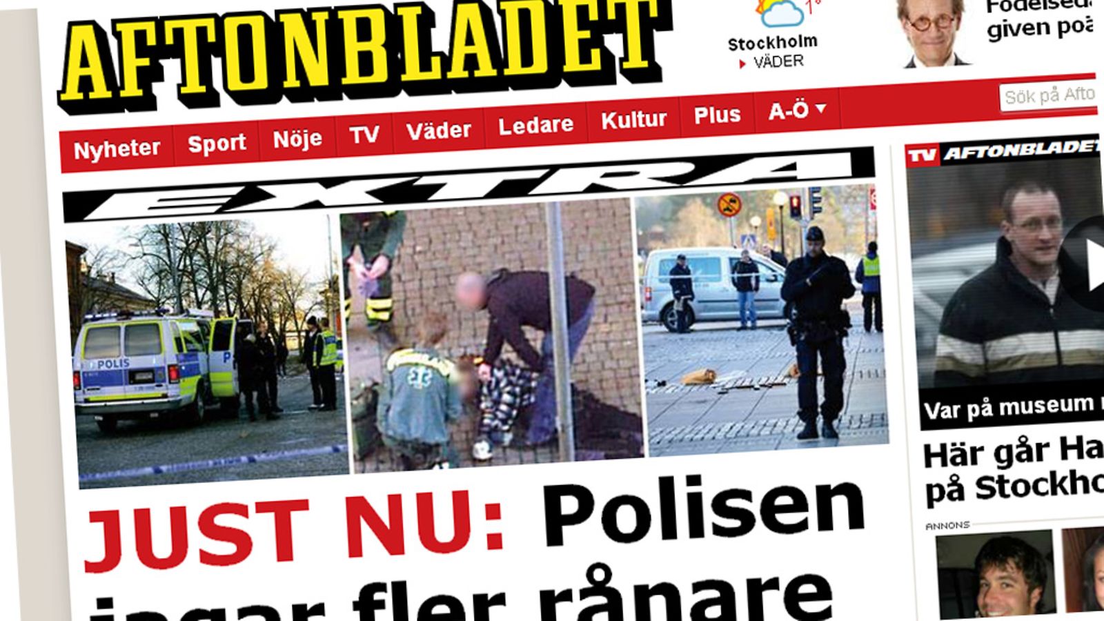 Kuvakaappaus Aftonbladetin nettisivuilta.