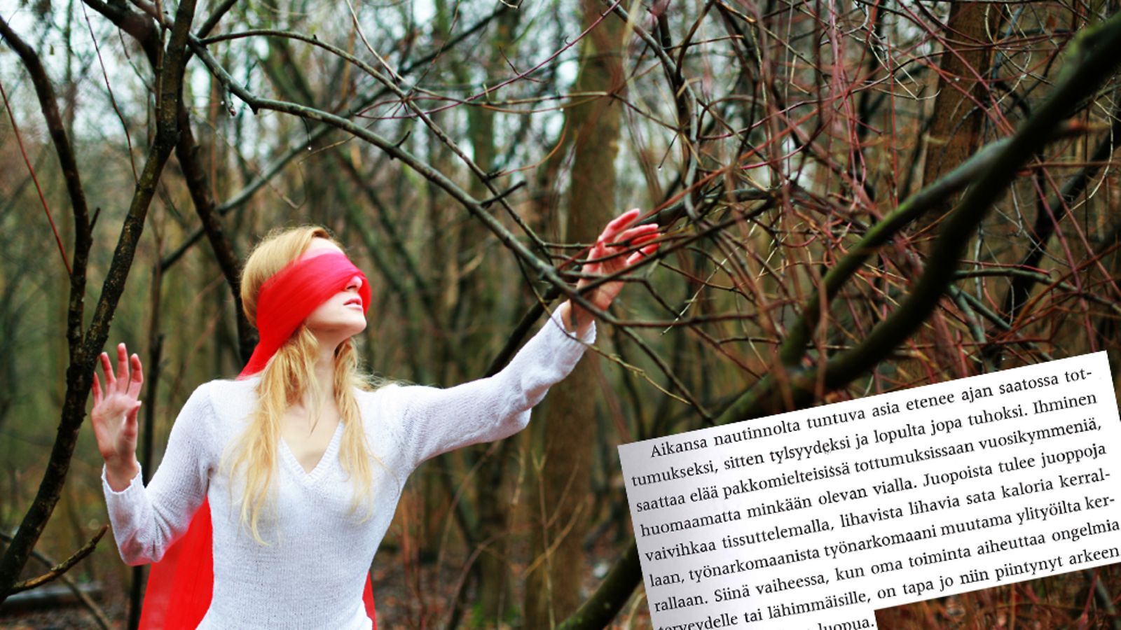 Kuvituskuva ja katkelma Armollinen Itsekuri -kirjasta