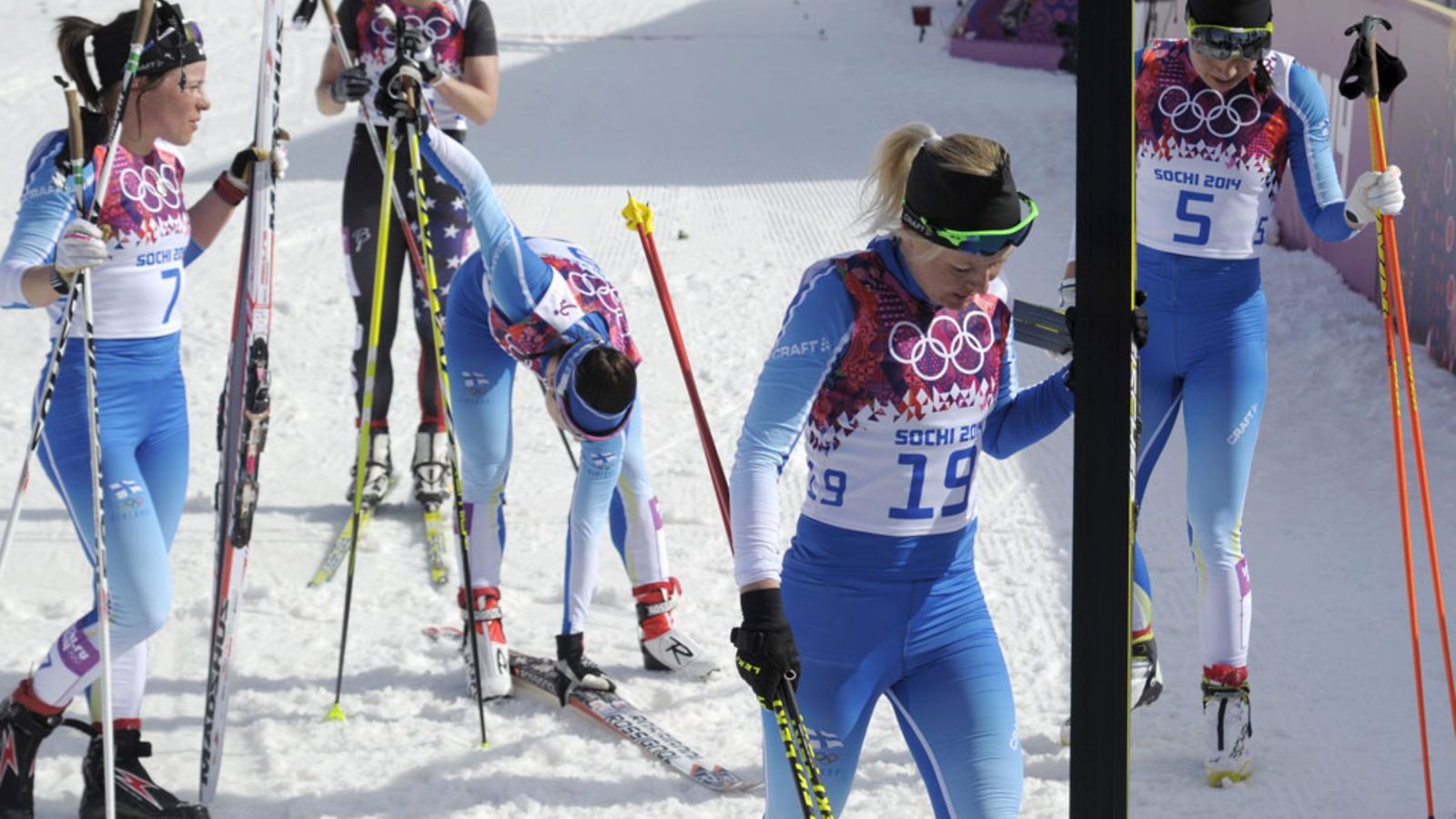 Krista Lähteenmäki, Aino-Kaisa Saarinen, Riitta-Liisa Roponen ja Kerttu Niskanen