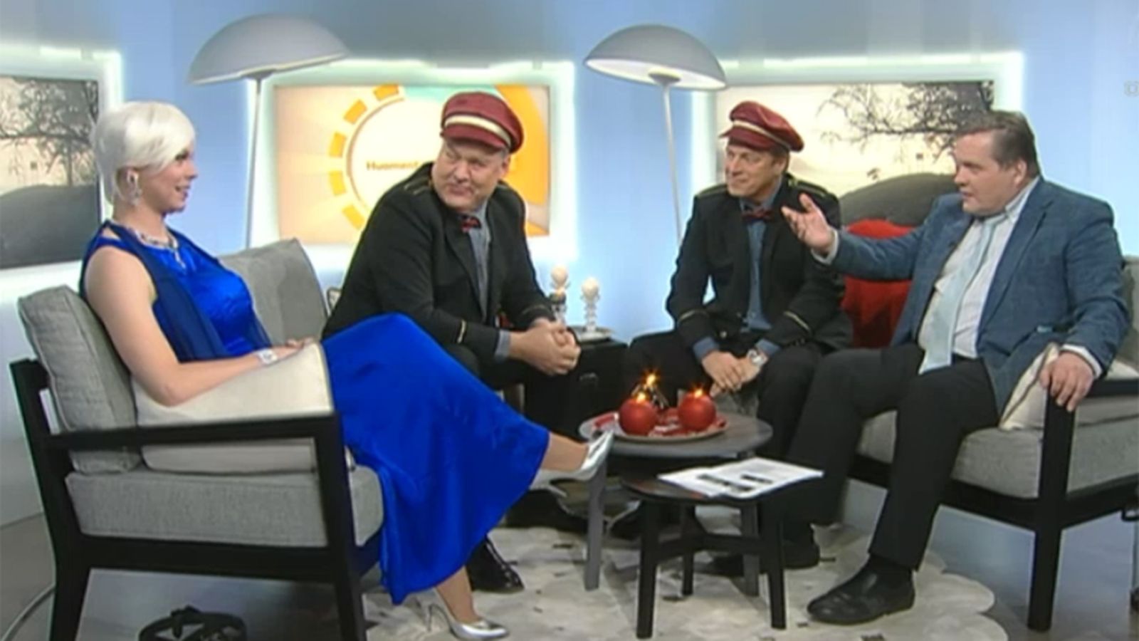 Sharon, Juha Laitila ja Jukka Laaksonen olivat Lauri Karhuvaaran vieraina.