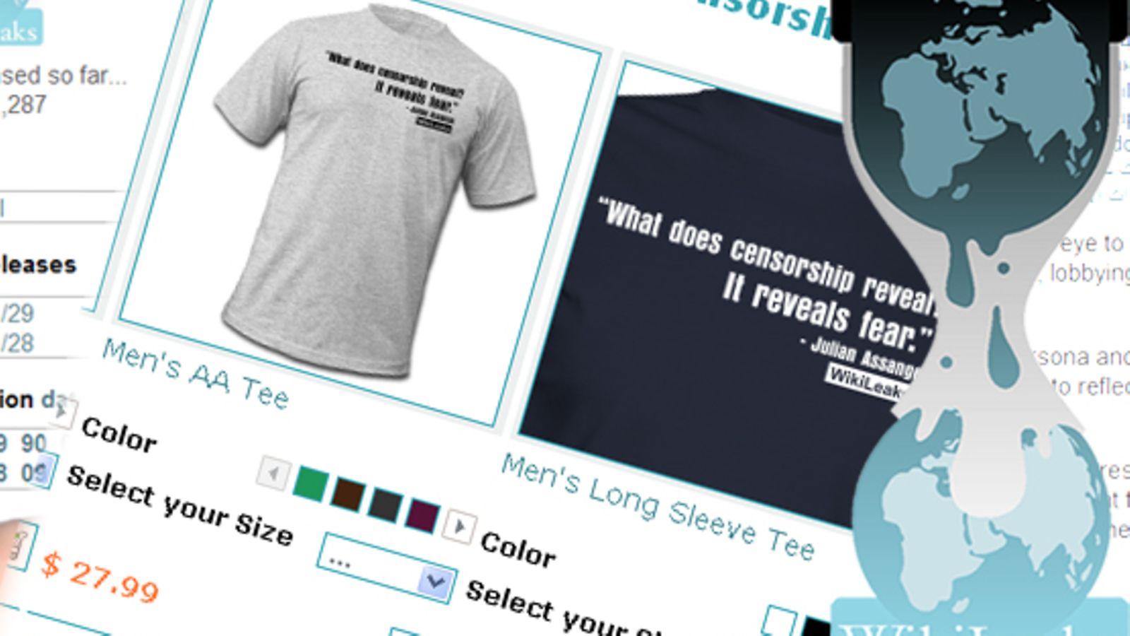 Wikileaks kauppaa nyt virallisia fanituotteita.